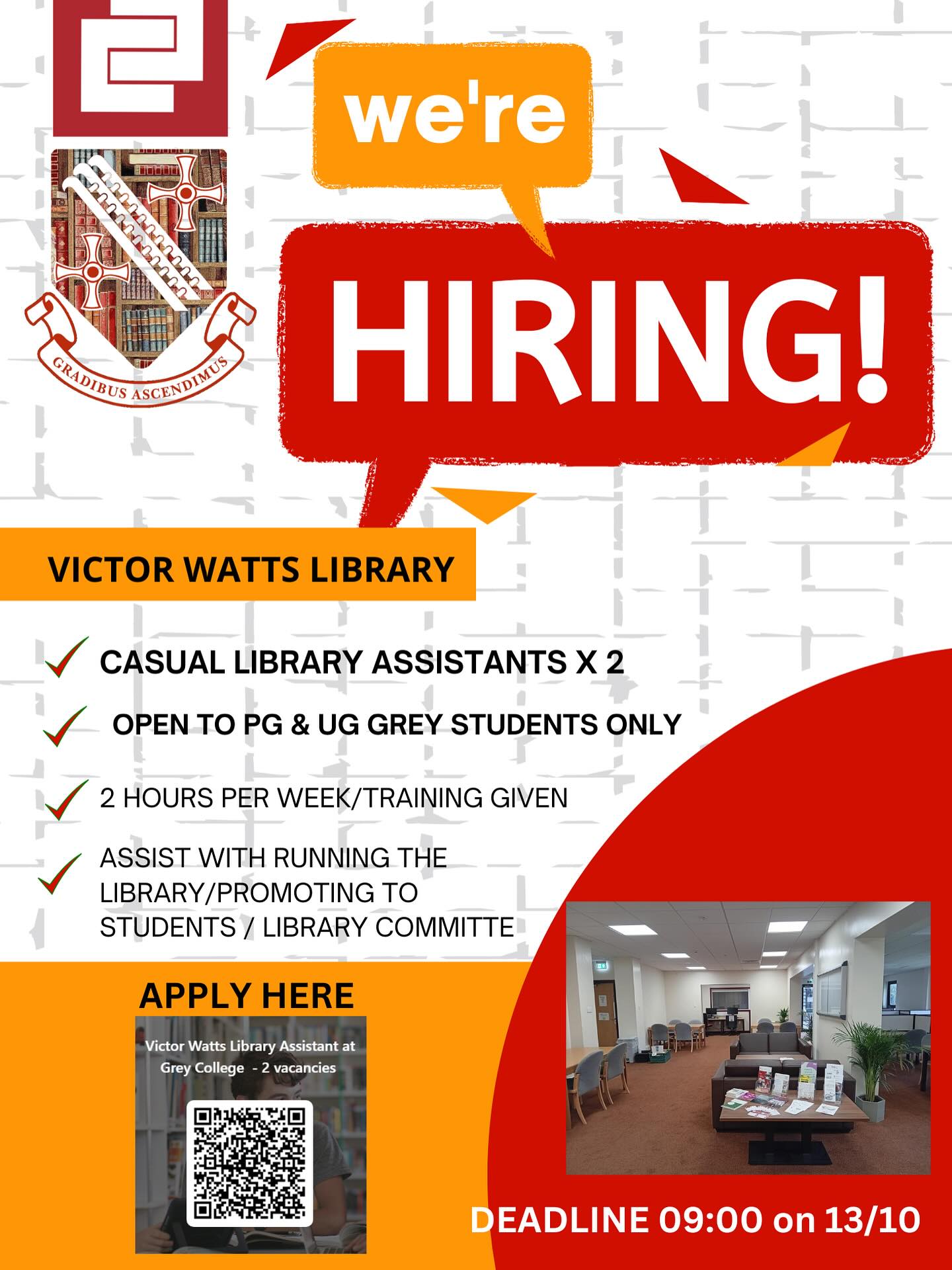 We are hiring for a new position!!!... - Grey College, Durham | Facebook