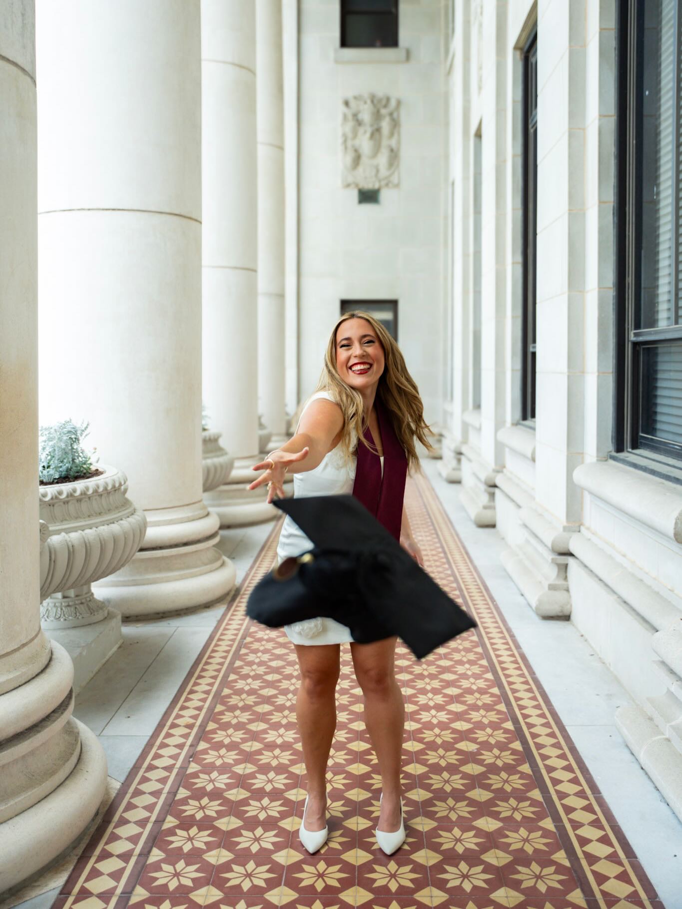 elle woods graduation dress Lauren Ortega's stunning pink at Texas A&M Print-Solid or Embellishment:PRINT- PATTERN