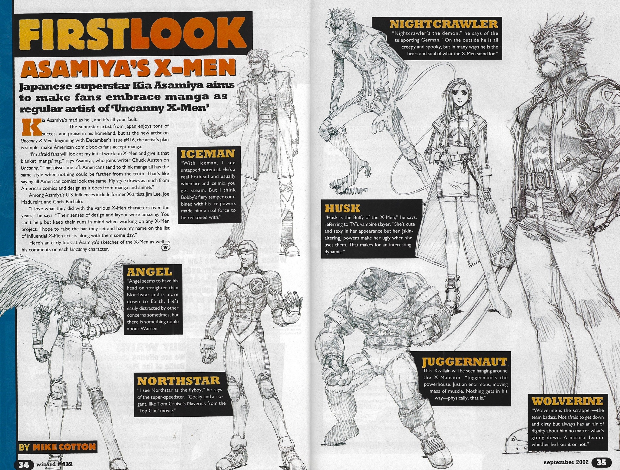 Wizard 132 featured a First Look at the new manga inspired #xmen