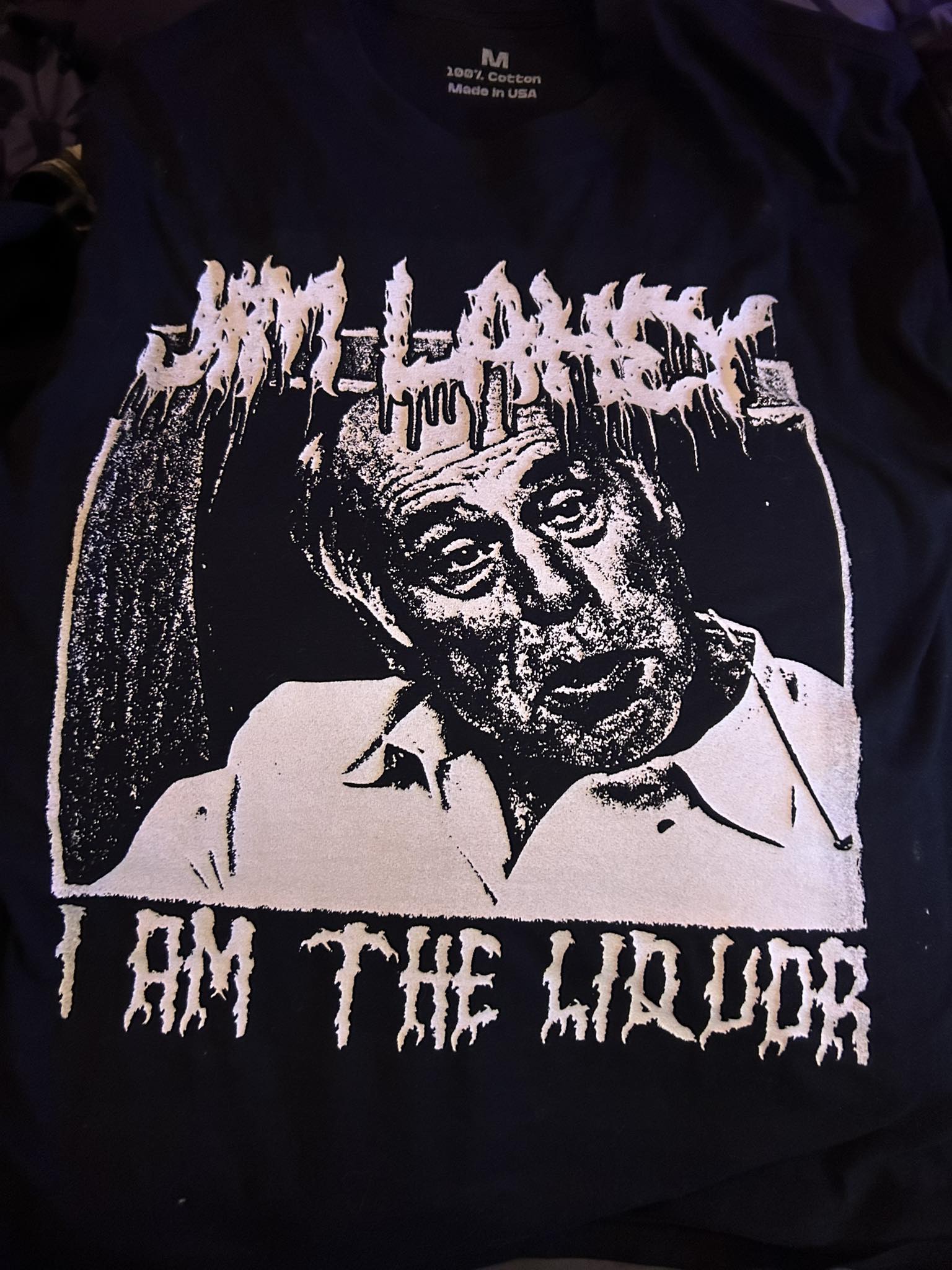 Liquor death metal t-shirt available on Teepublic