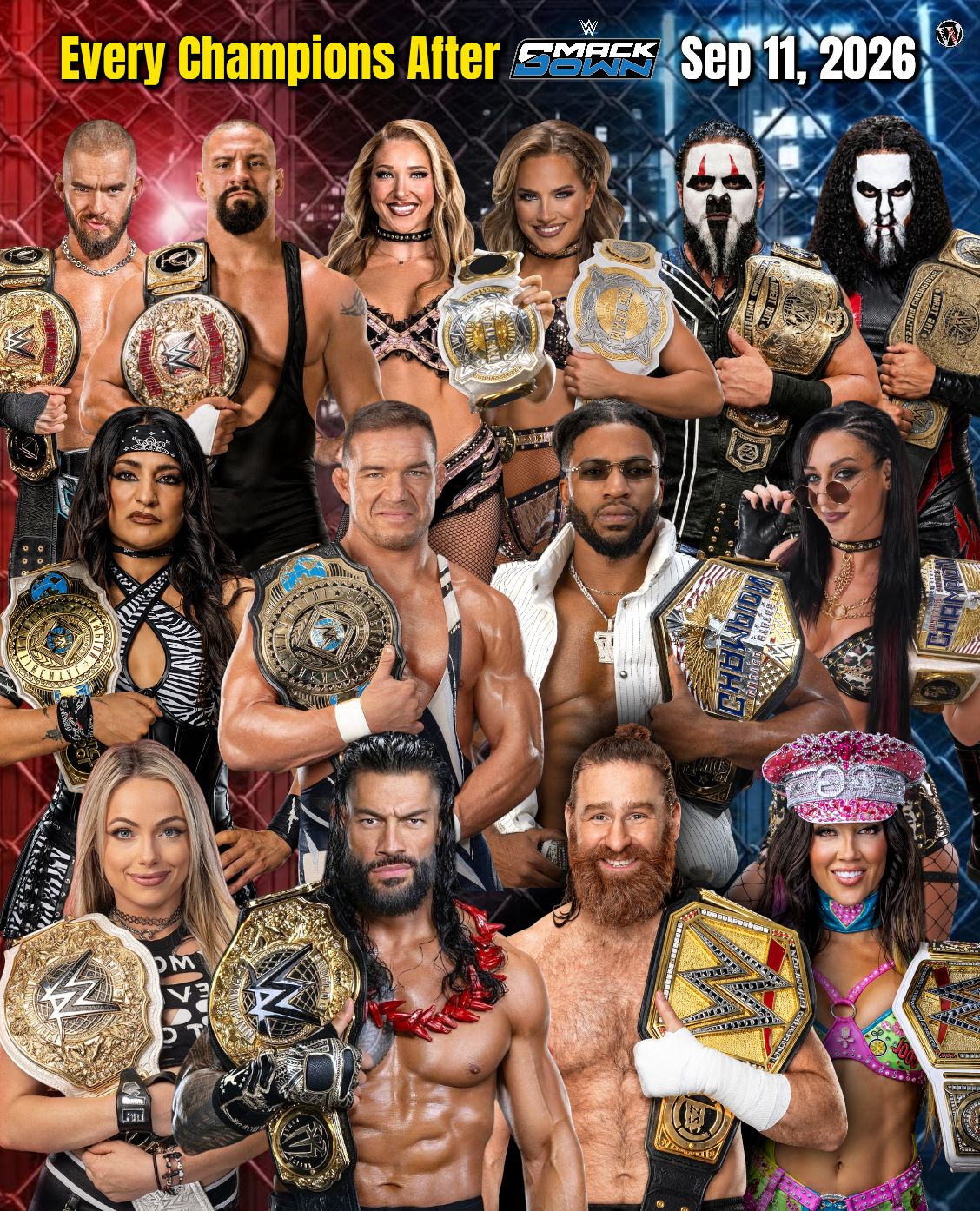 Every Main roster WWE champions After #SmackDown Sep 11, 2026 in