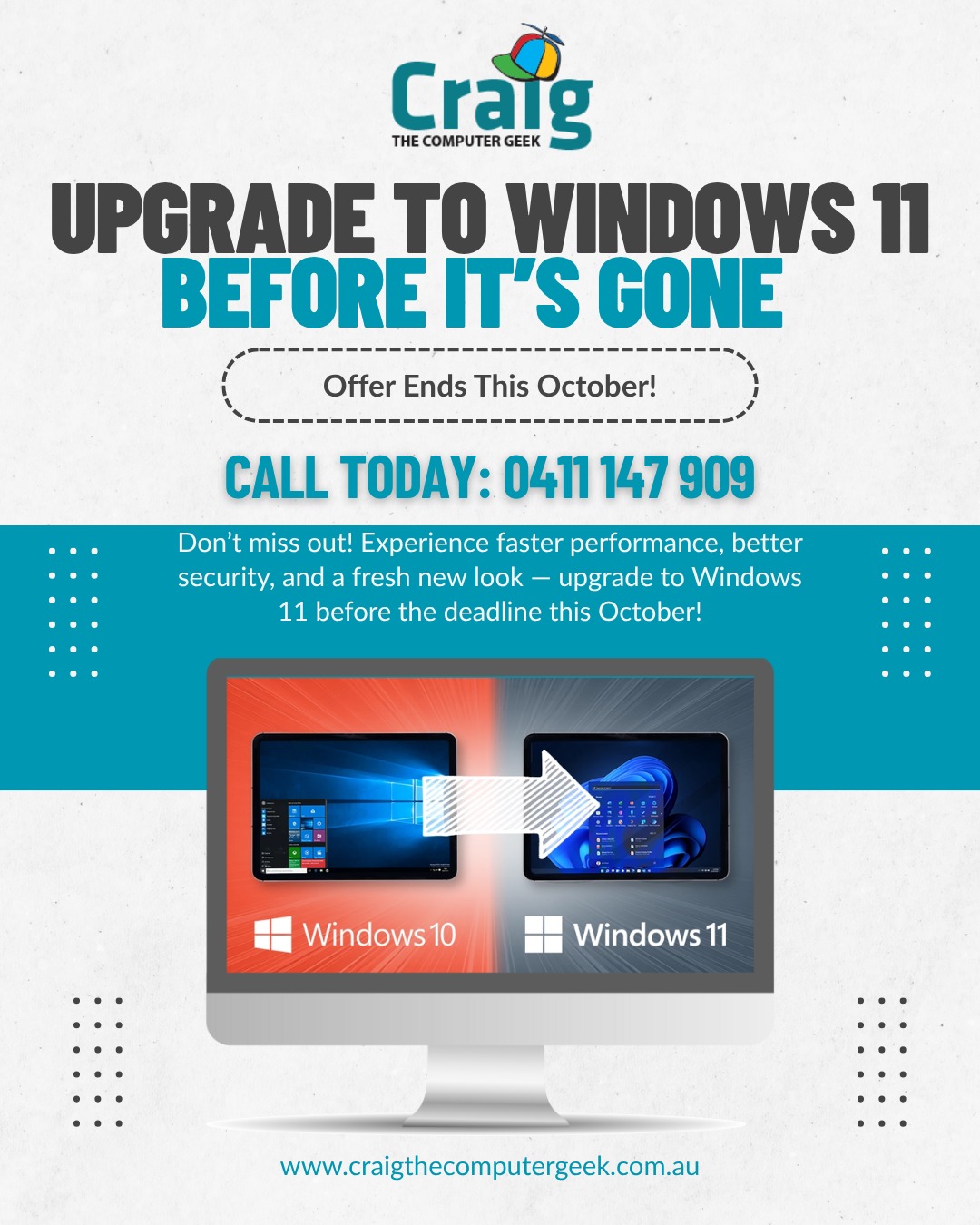Craig - 🚨 Important Update for Windows 10 Users! 🚨 As of October 14 ...