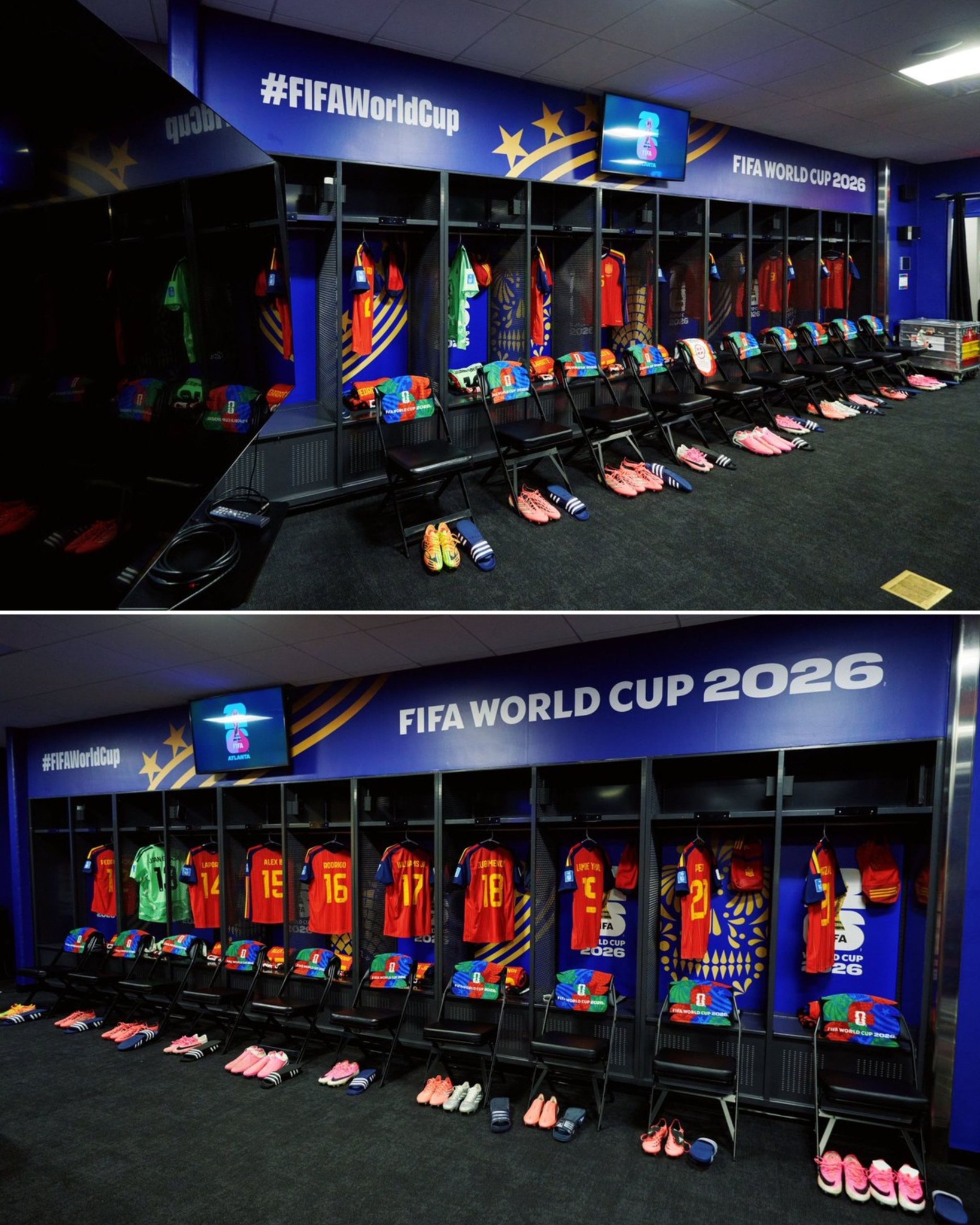 👕🇪🇸 Dressing room is set for the Spanish national team for today's game against Saudi Arabia. Kick-off 16:00 GMT. Less than 2 hours to go. #WorldCup2026