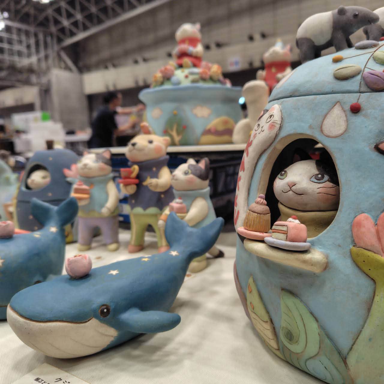 月魚ひろこ ピエロ楽団 陶器置物 月魚ひろこ ピエロ楽団 陶器置物 月魚