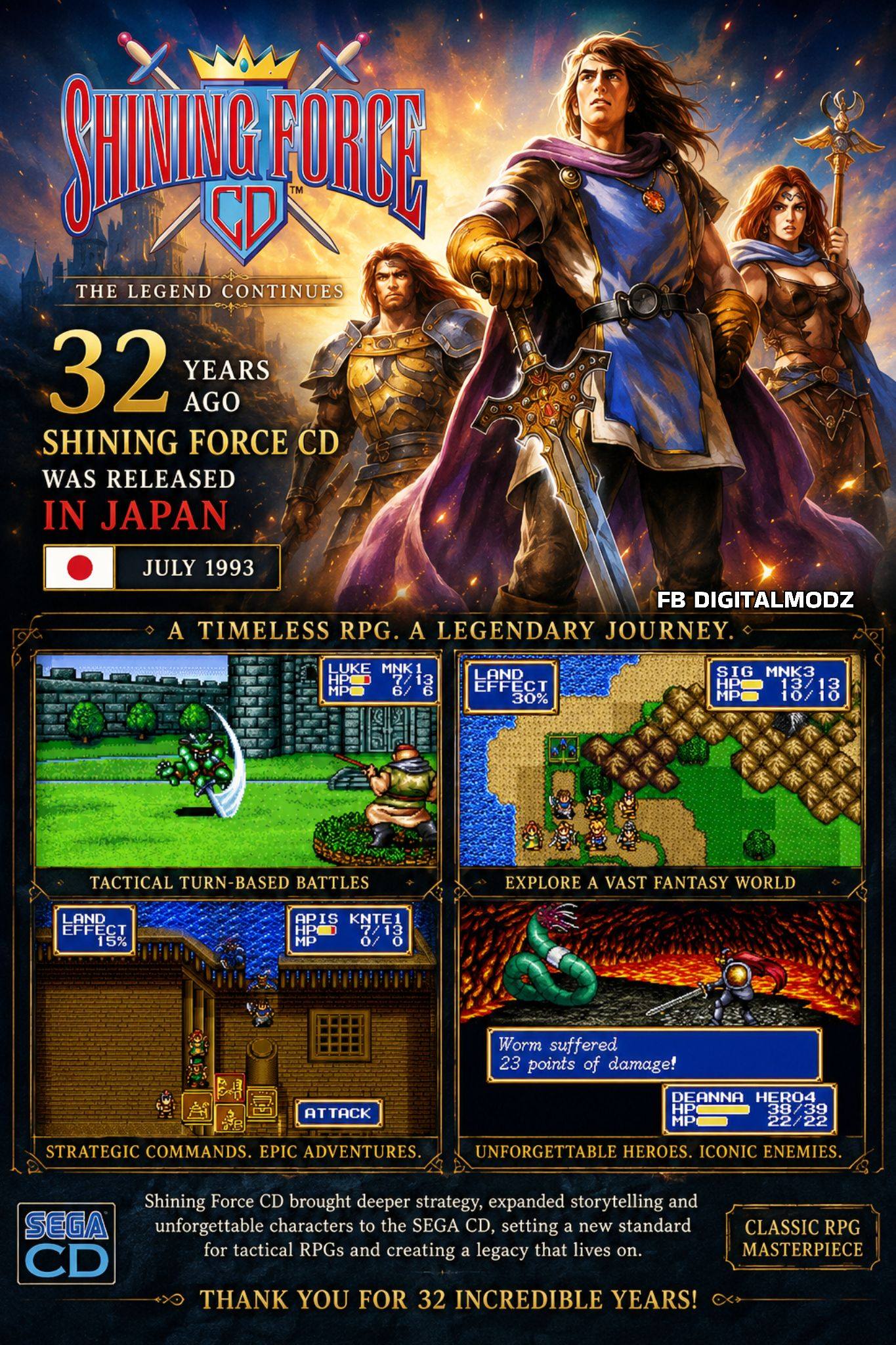 Digitalmodz - Shining Force CD Was Released 32 Years Ago in Japan