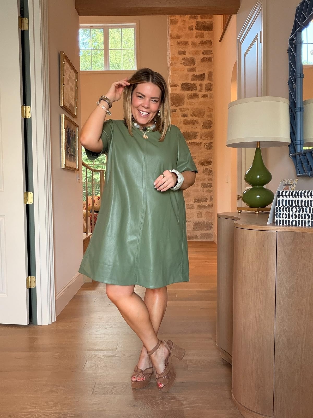 green lace maxi dress Floral Slip - Blue/Green Layer a denim jacket Labor Day lav_271 wearing the perfect Women's Size:Euro 42 = US 10.5-11
