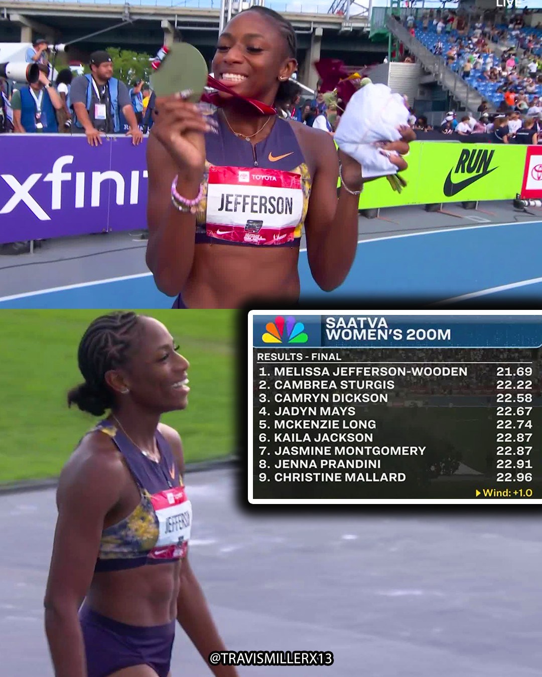 Travis - 🇺🇸MELISSA JEFFERSON-WOODEN 21.69🔥 Wins 200m national