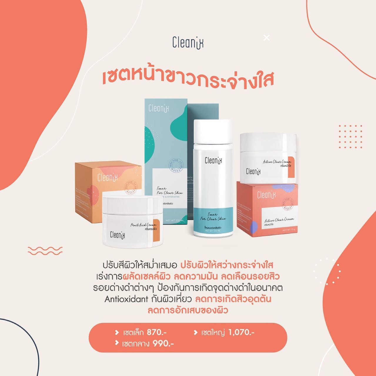 Cleanix - เซตที่คุณวี่ใช้คือเซตนี้นะคะ😍💗...