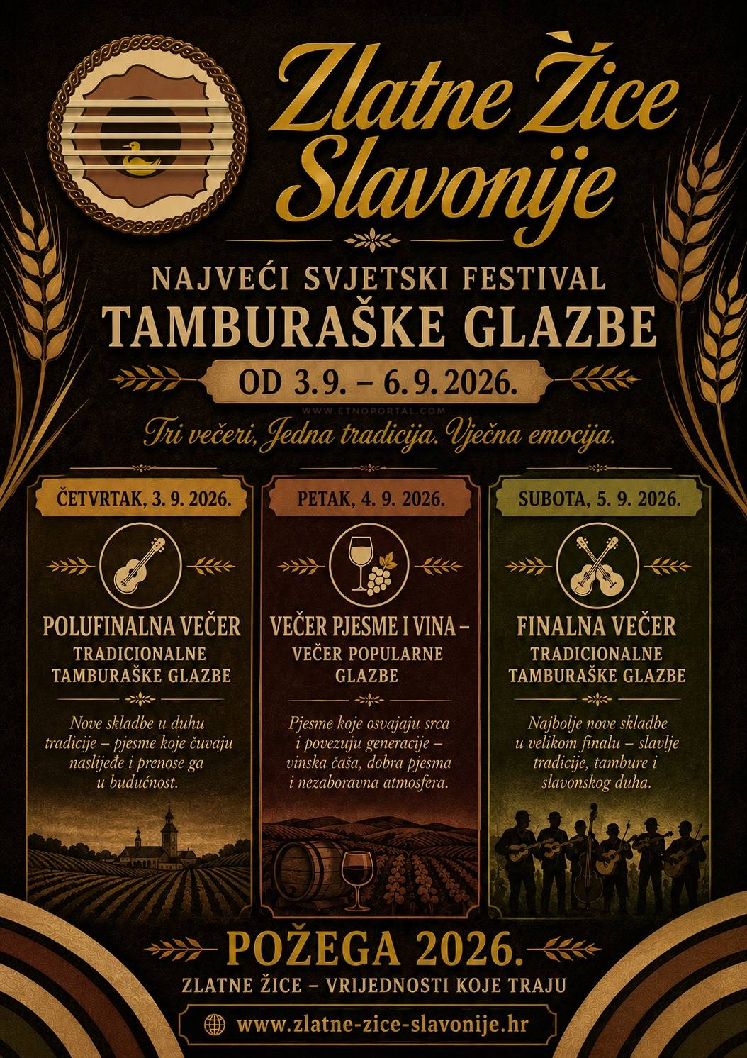 Glazbeni festival Zlatne žice Slavonije Požega 2026.