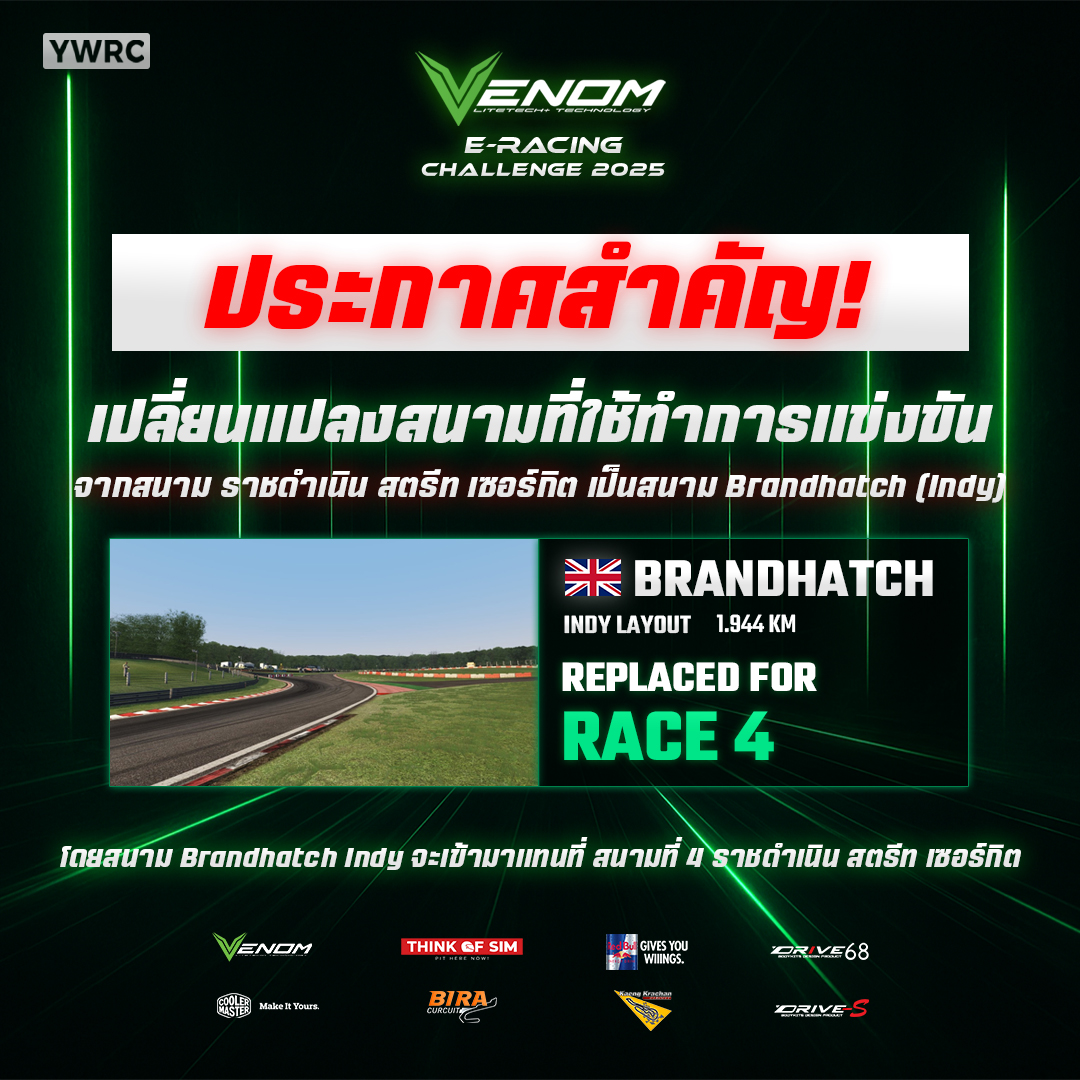 Yan - 📢 ประกาศสำคัญ! 📢 มีการเปลี่ยนแปลงสนามแข่งขันในรายการ VENOM E ...