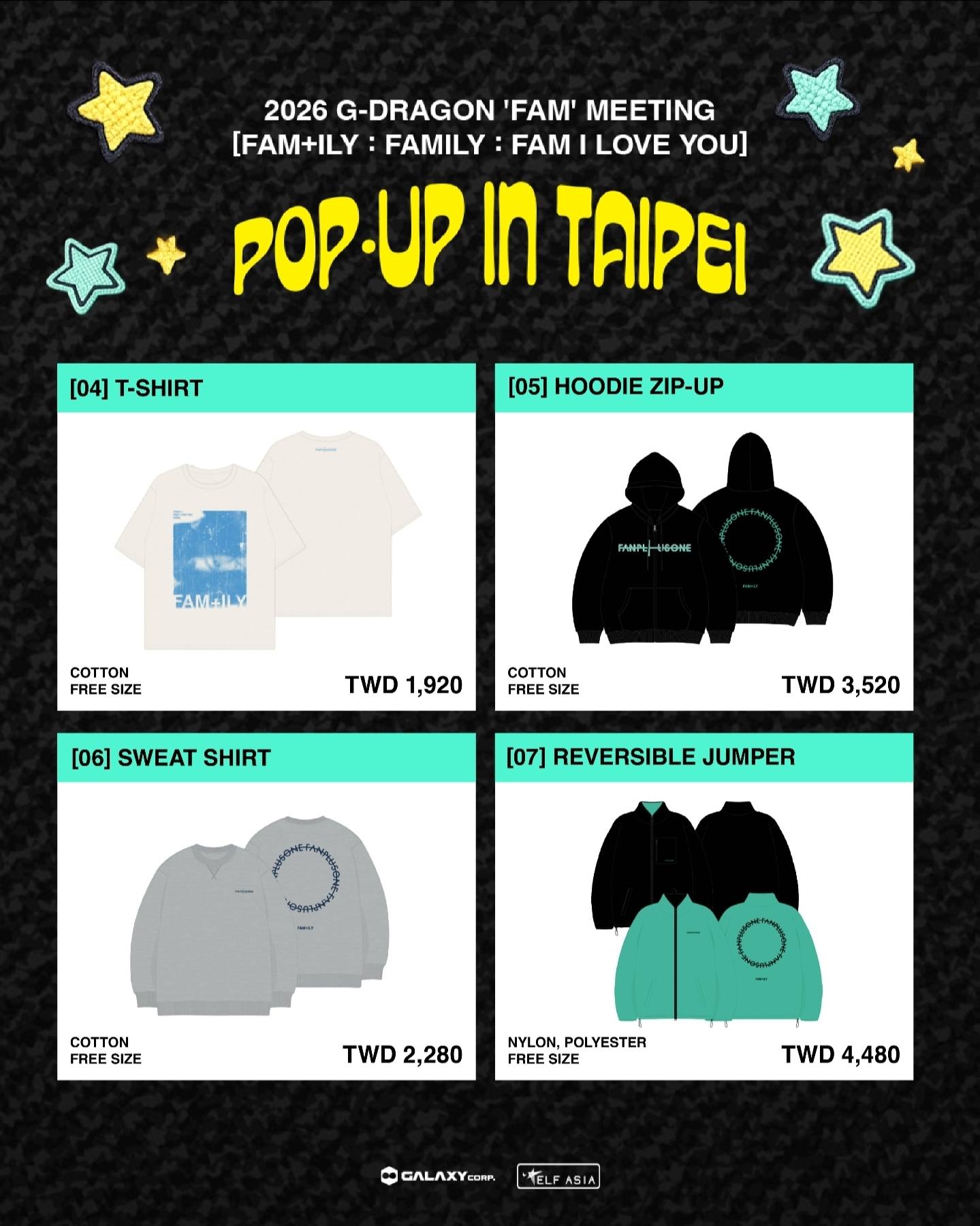 2026 G-DRAGON 'FAM' Meeting POP-UP in TAIPEI Official MD List