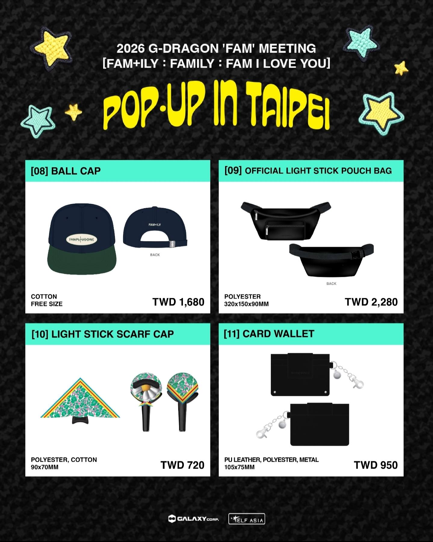 2026 G-DRAGON 'FAM' Meeting POP-UP in TAIPEI Official MD List