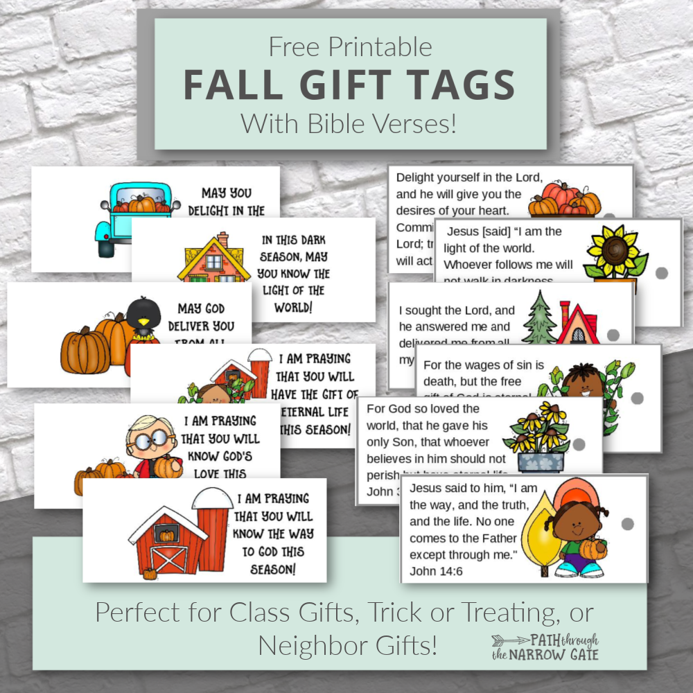 These FREE printable fall gift tags... - Kids Bible Teacher | Facebook