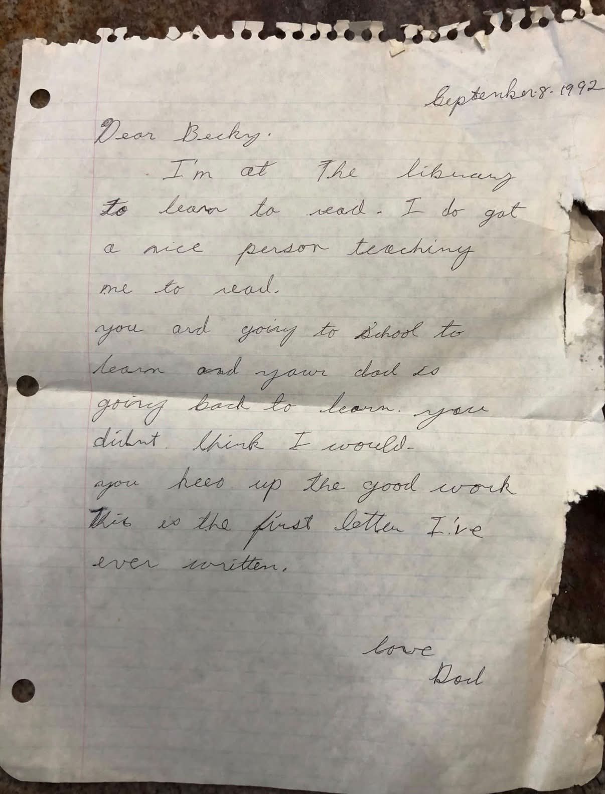 The 'absolutely beautiful' letter stirred up old memories for the
