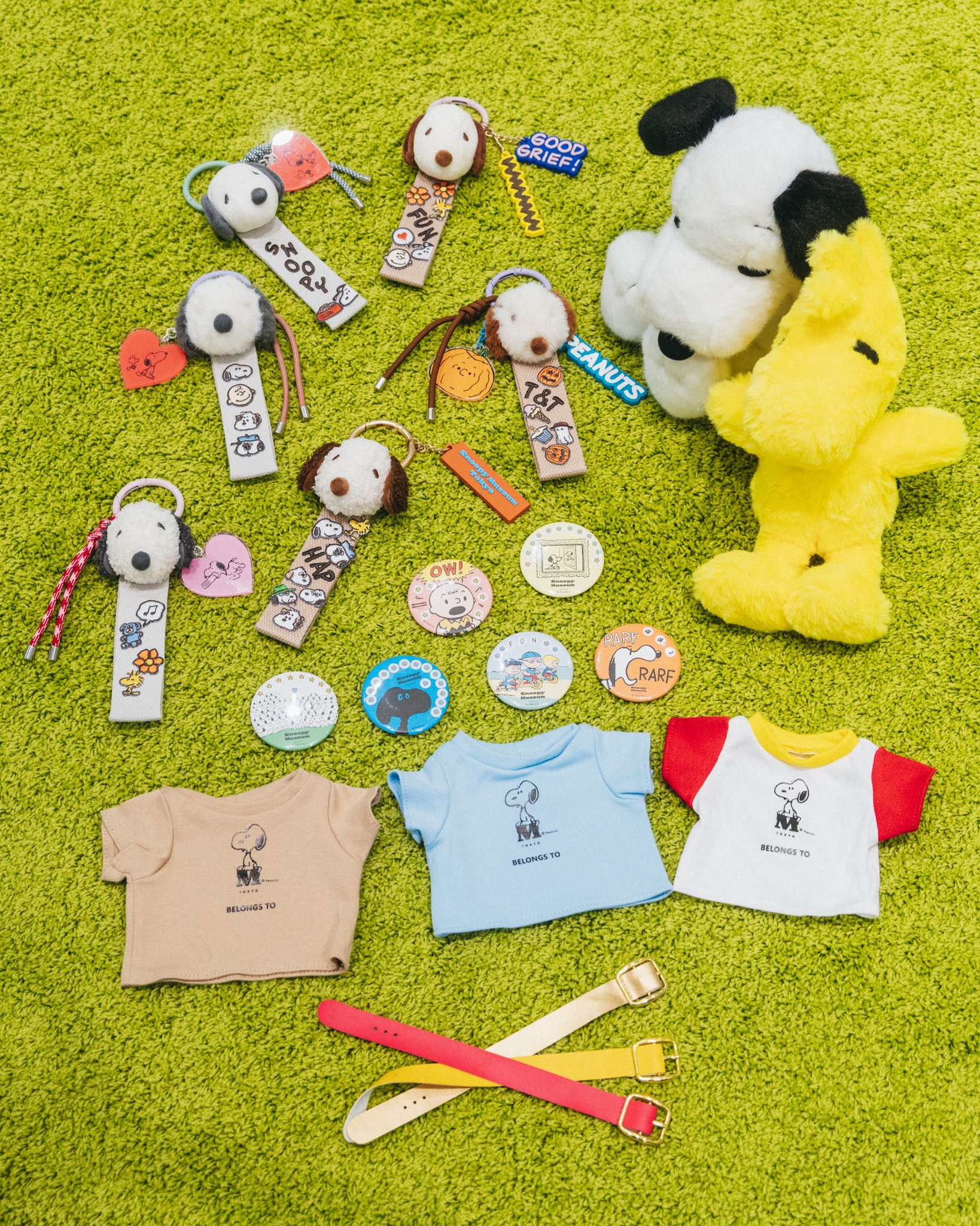 スヌーピーミュージアム　ミニチェーンぬいぐるみ4個セット　新品 ブラウンズストアより：新商品情報】 ふわふわな手触りで手のひら