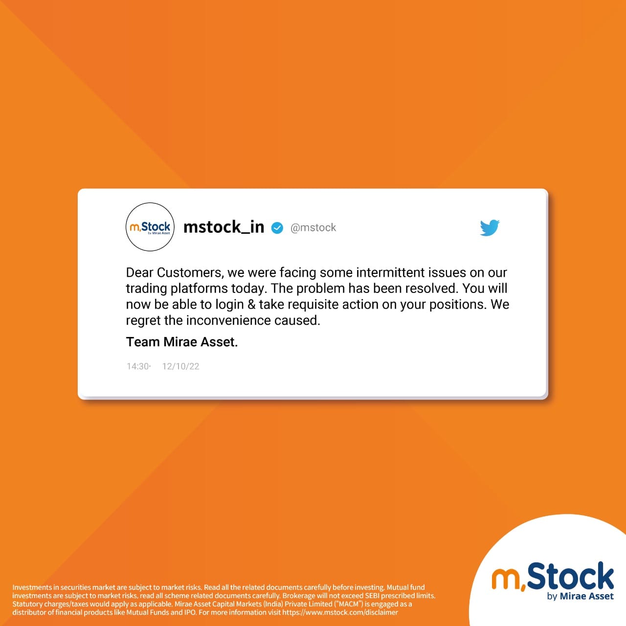 mStock.in - The problem has been resolved. You will now be... | Facebook