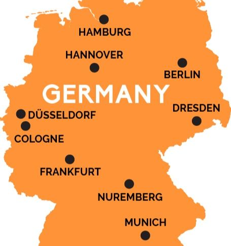 Germany Main Cities Map