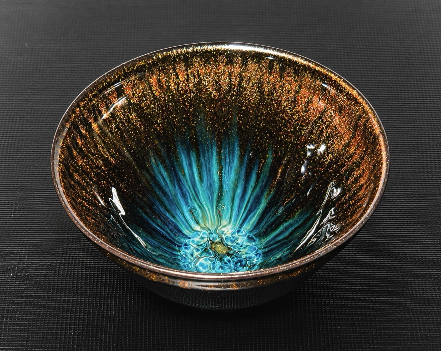 蒼炎銀河茶盌 Celestial Blue Flame Matcha Bowl #抹茶茶碗 #天目