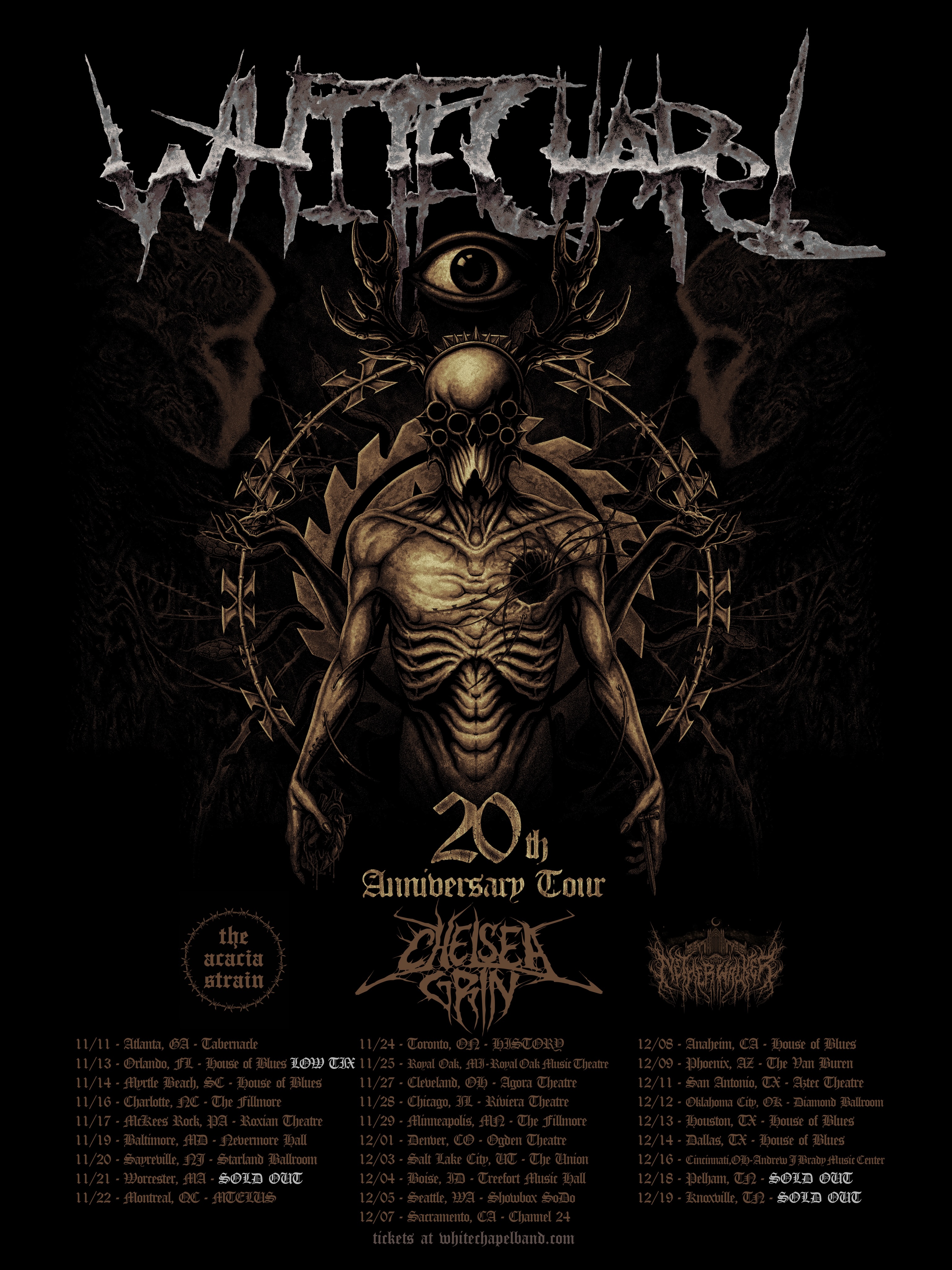 Worcester, Pelham, and Knoxville are now Sold Out for the 20th