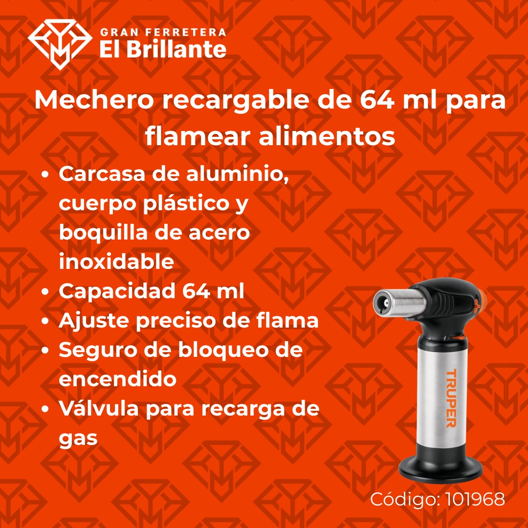 Gran - 🔥 Mechero recargable de 64 ml 🔥 Ideal para flamear alimentos ...