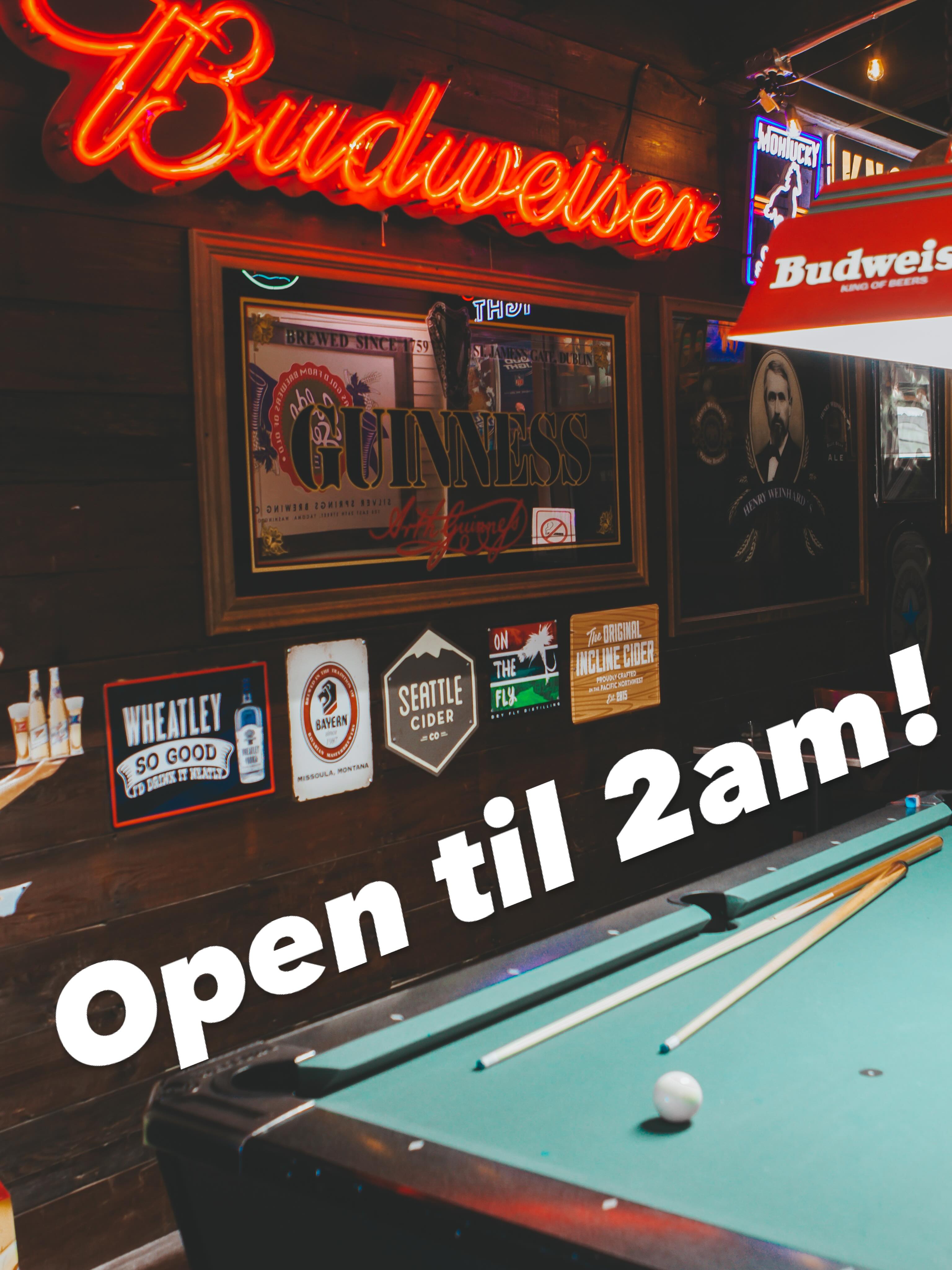 Cold drinks, good people, and an open pool table. Grab a shot 