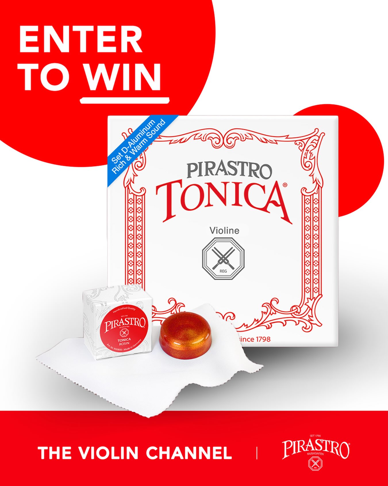 Enter to Win a New Pirastro Tonica Violin String Set with Matching