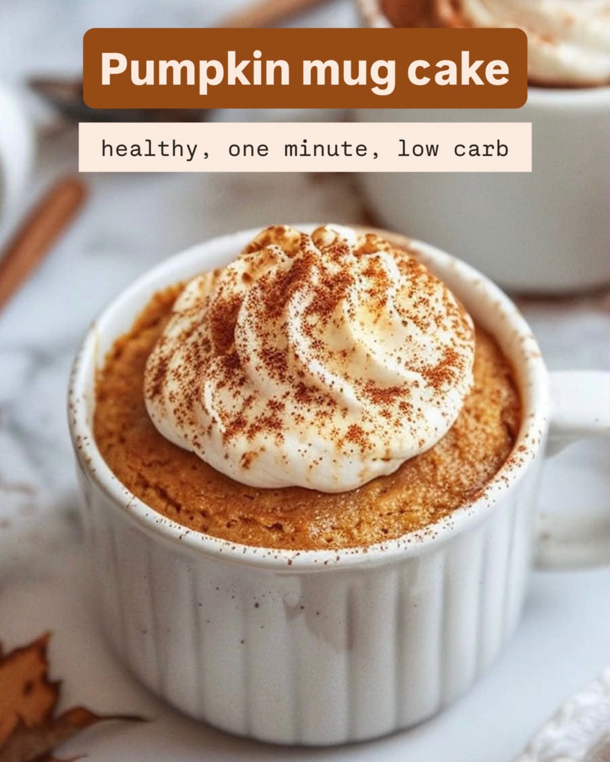 klow.carb pumpkin spice muffin in mug One minute cake that's secretly HEALTHY! Chocolate muffins