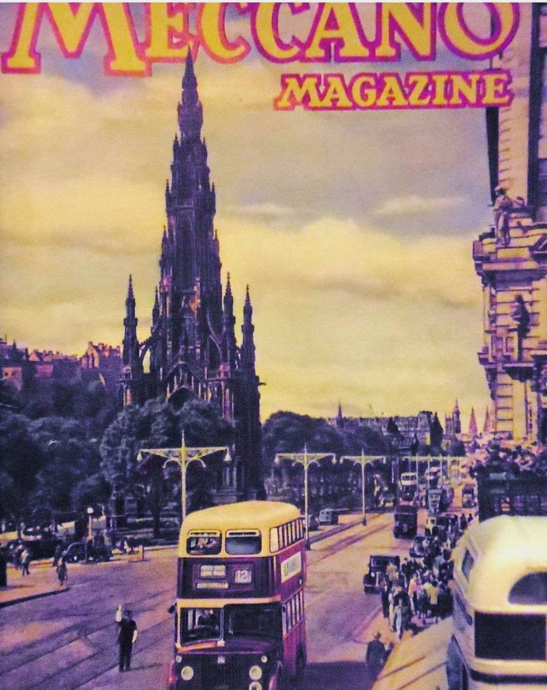 Princes street edinburgh meccano magazine cover 1955
