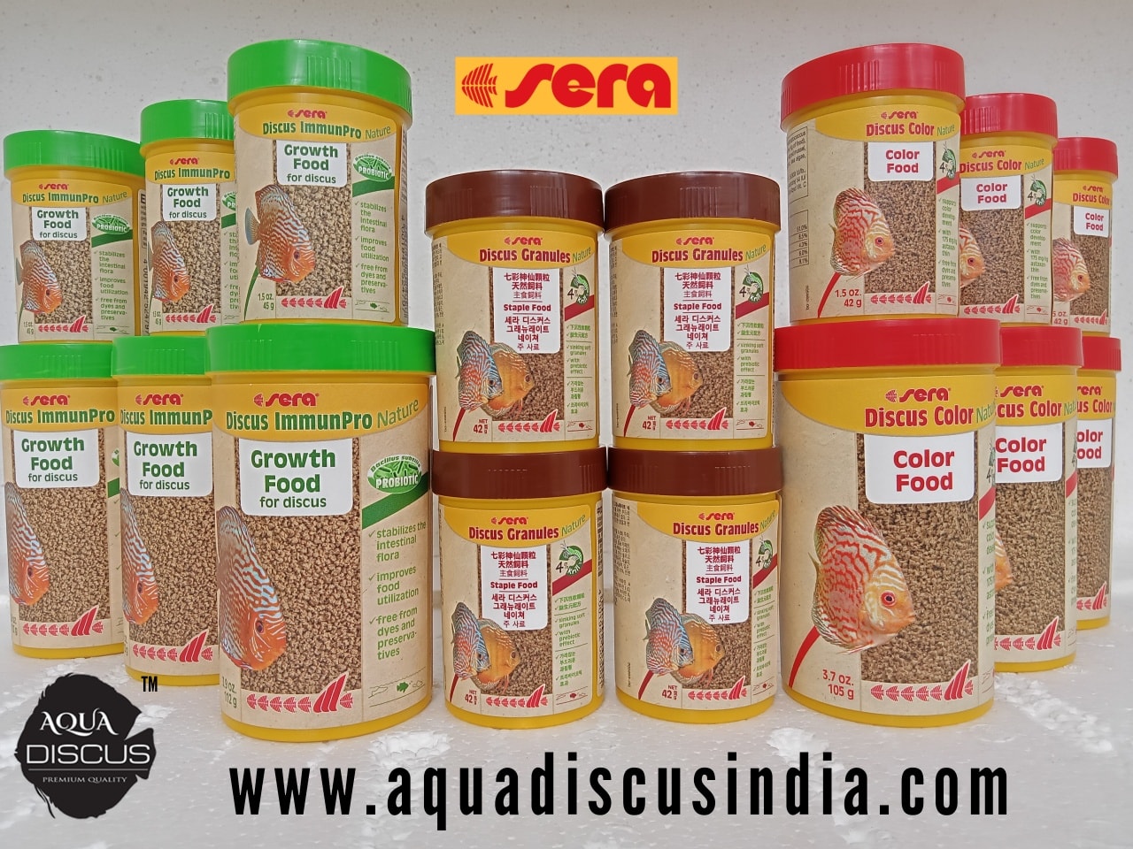 Sera's entire range of Discus feed now... - Aqua Discus India
