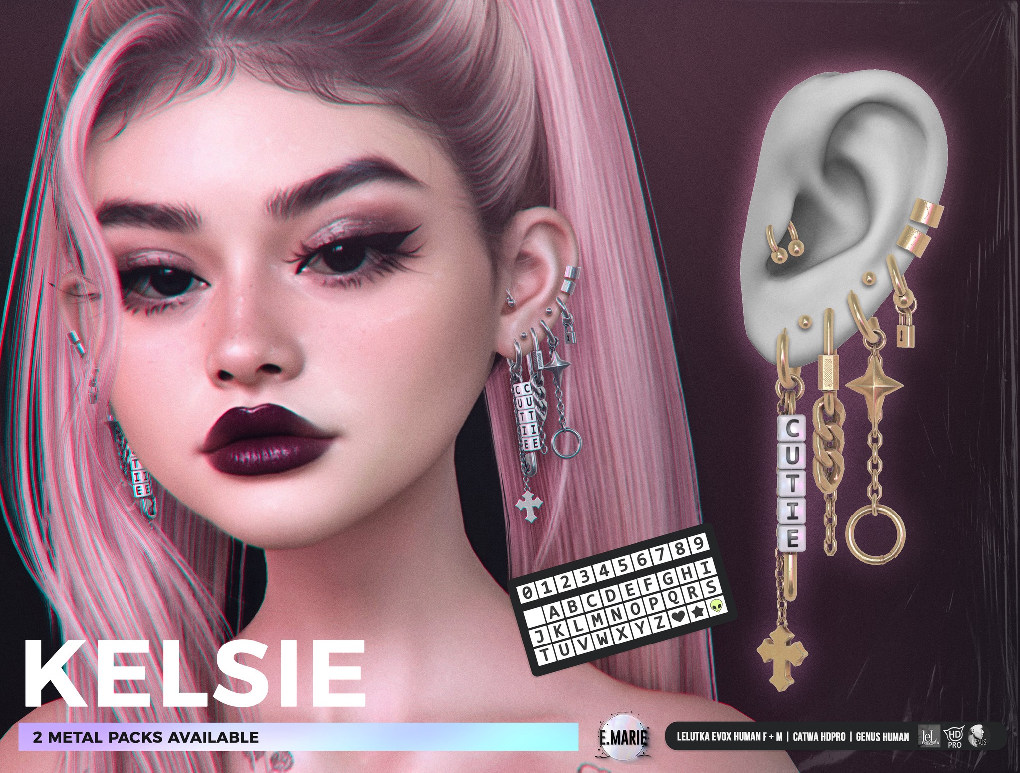 E MARIE - ε(´｡•᎑•`)っ•🌸:: NEW :: kelsie earrings for Equal10 ♡ rigged ...