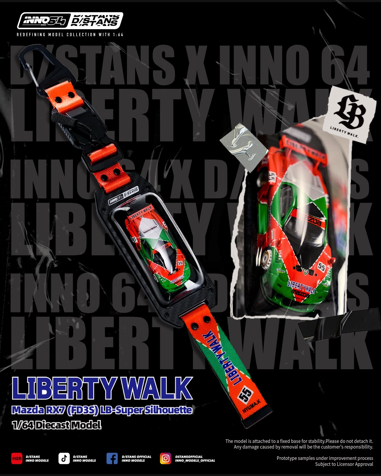 アクセサリー LIBERTY WALK INNO X DSTANS FD3SKeychain INNO MODELS X D/STANS Pre-order is here! Estimated release date