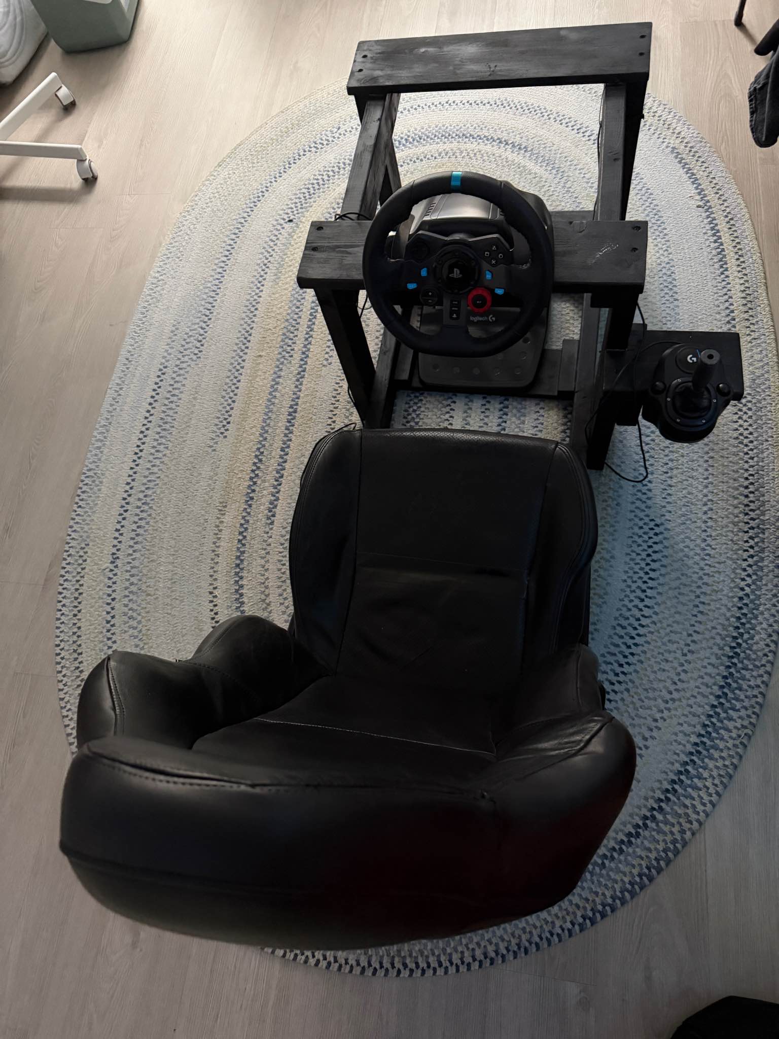 Custom Racing Sim Rig (Leather Seat + Logitech G29) - Office Chairs ...