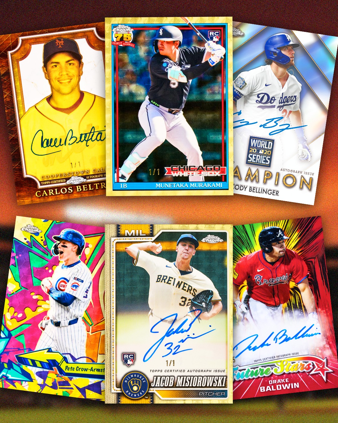 What do 2026 Topps Chrome Autographs Superfractor 1/1 cards look like?