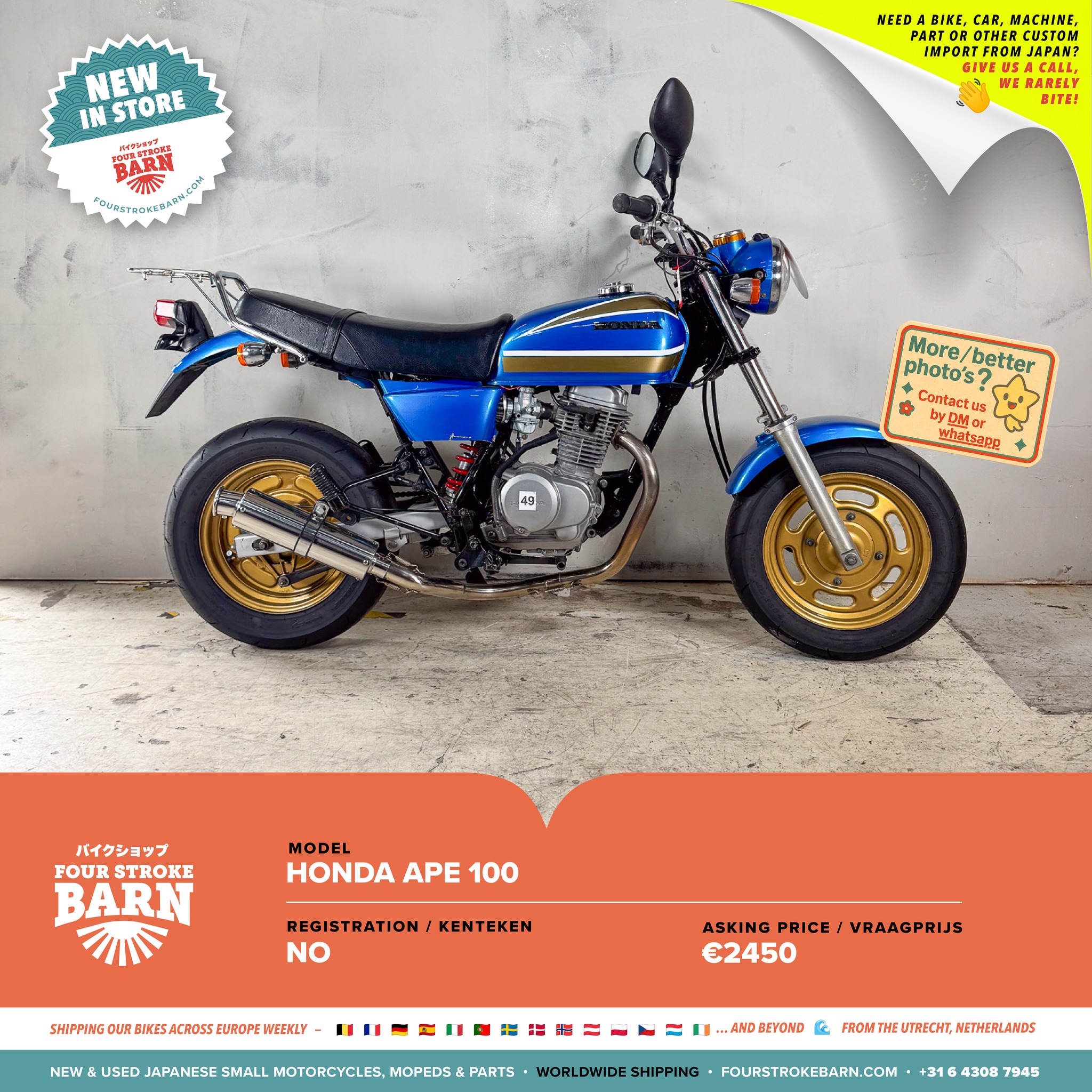 Fourstrokebarn - Honda Ape 50 / 100 @ Fourstrokebarn Looking for a 
