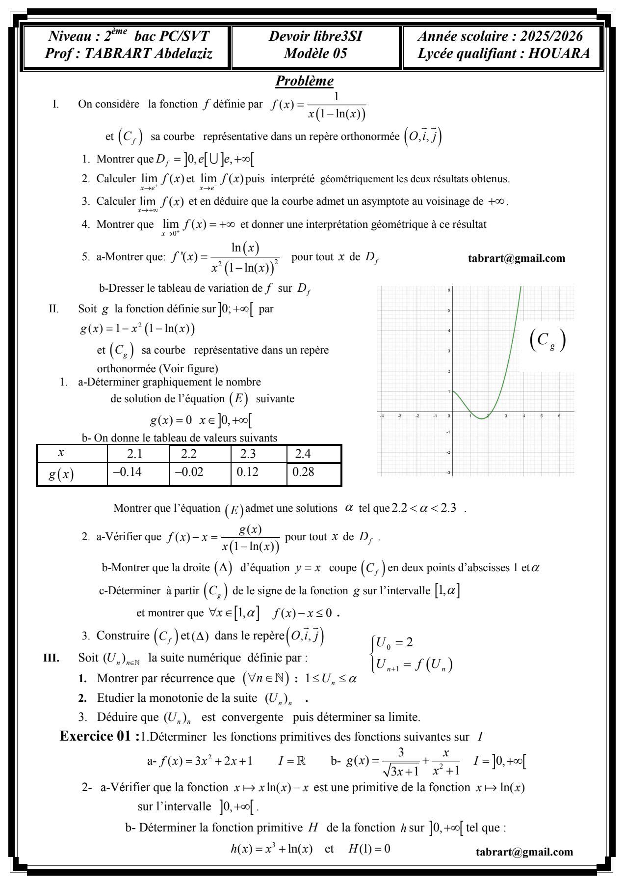 Maths - 🟡☀️🟡 1BAC : Devoir libre 3. https://drive.google.com/file/d ...