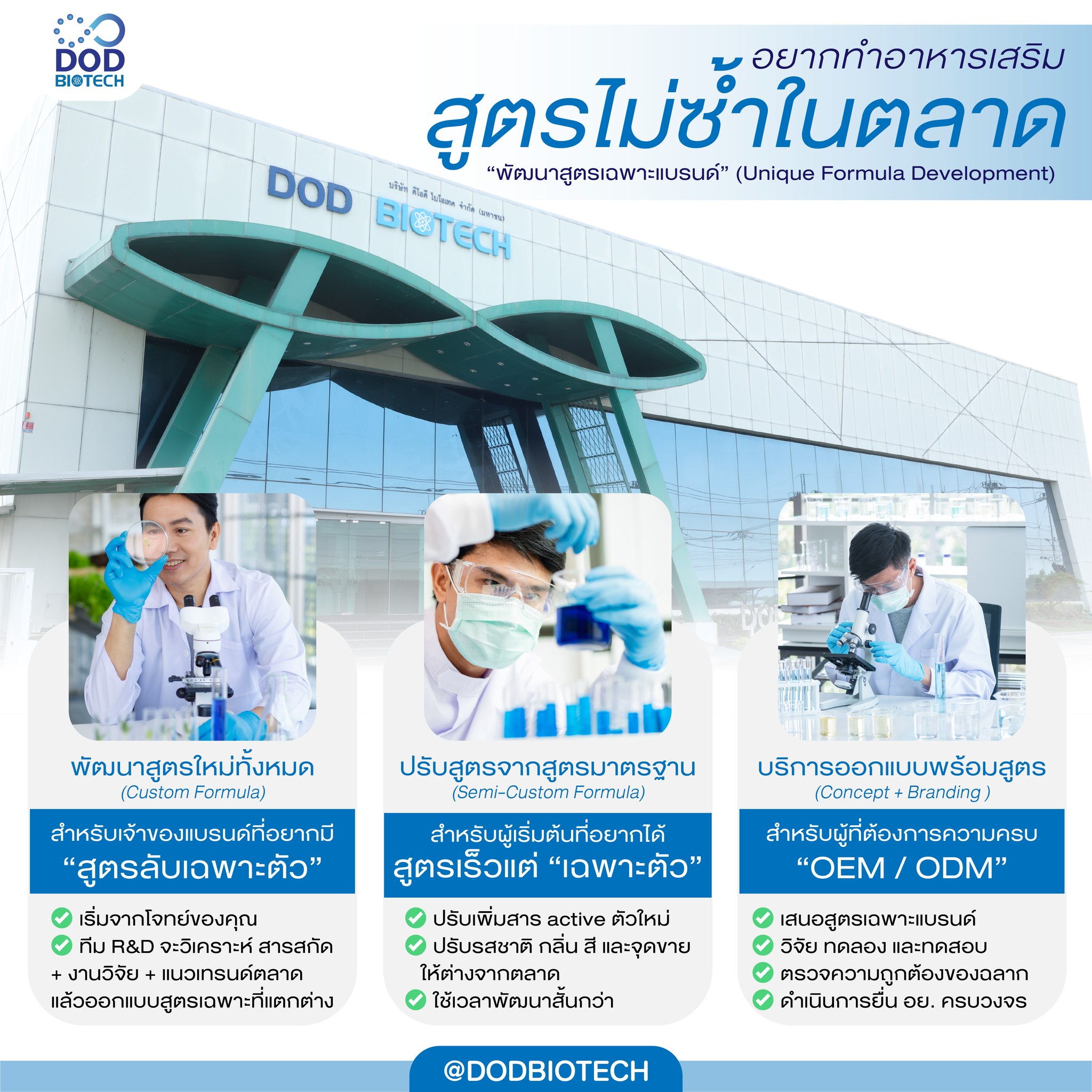 DOD - 💥อยากทำ “อาหารเสริมสูตรไม่ซ้ำในตลาด”? อย่าคิดเยอะ! เพราะที่ DOD ...