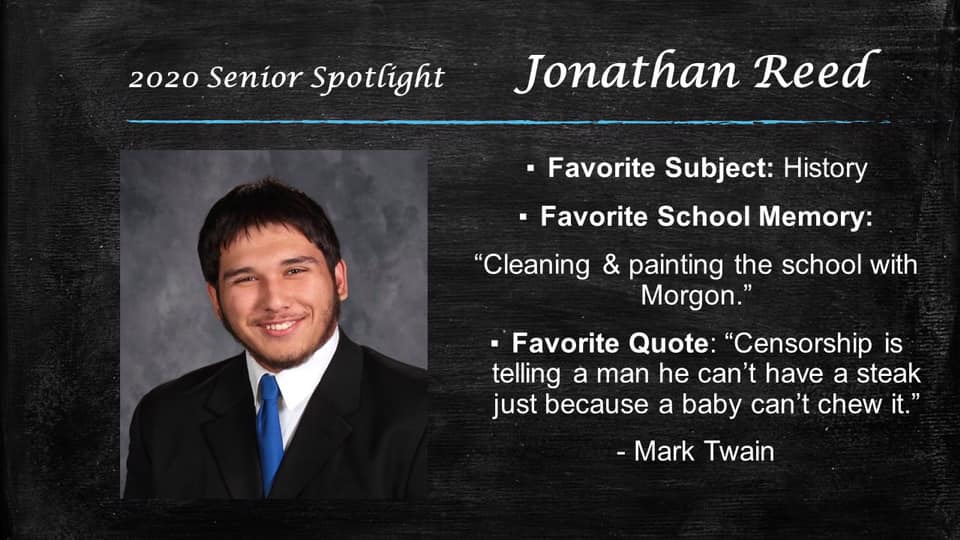 St. Joe Schools - Today we recognize Jonathan Reed....