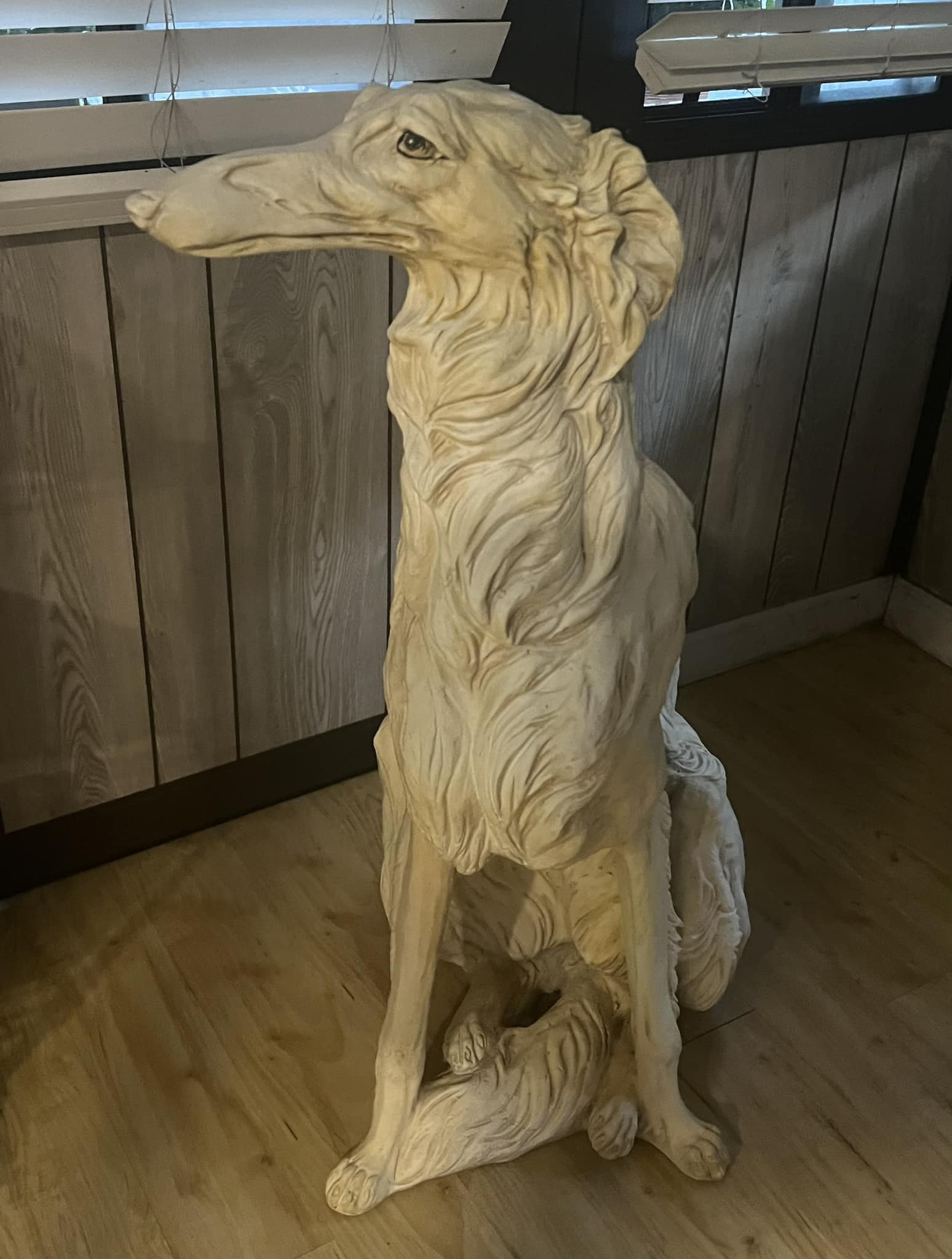 vintage life sized italian borzoi statue