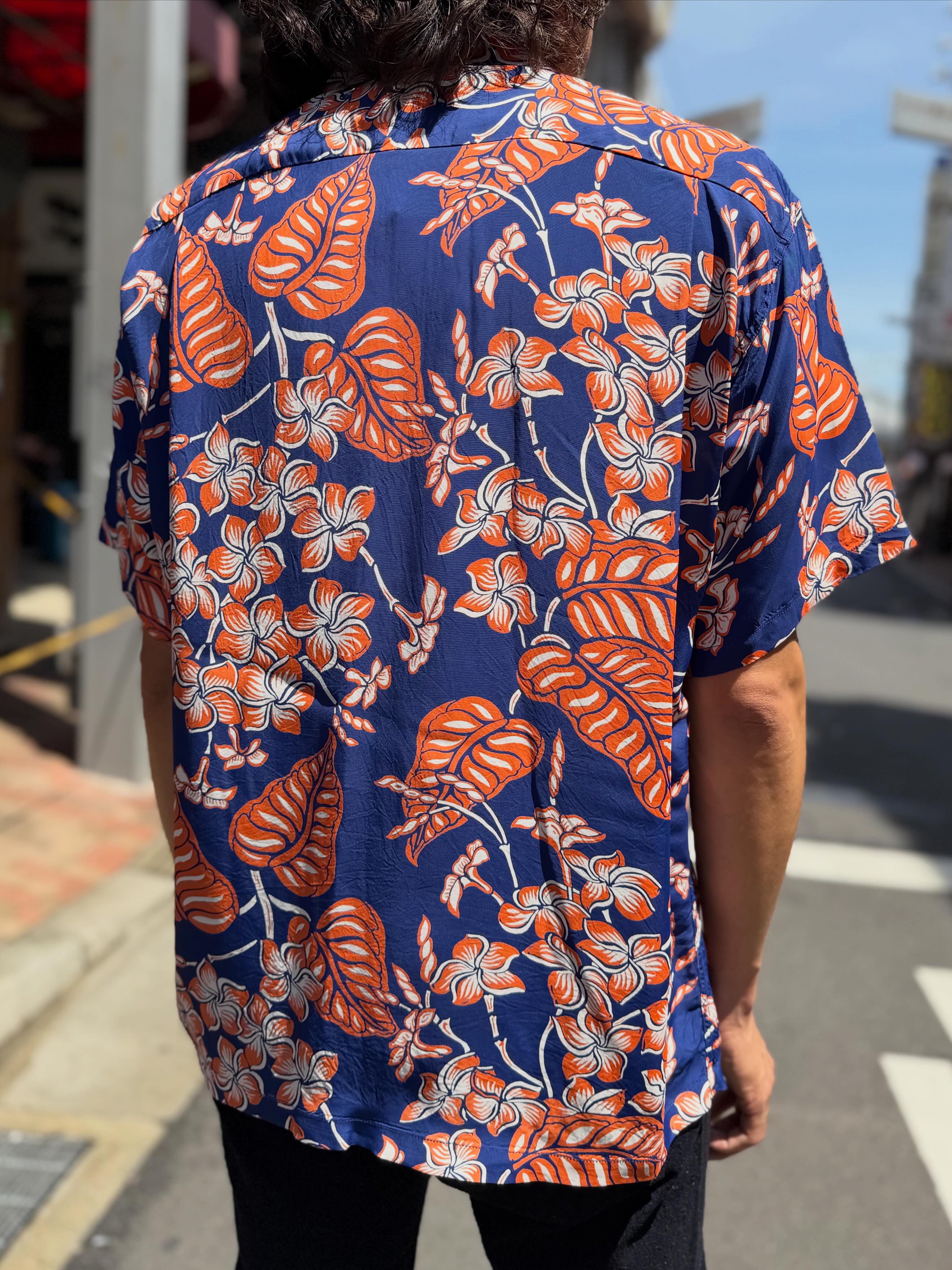 SUN SURF サンサーフ RAYON HAWAIIAN SHIRT - PLUMERIA BLOSSOMS - lot 