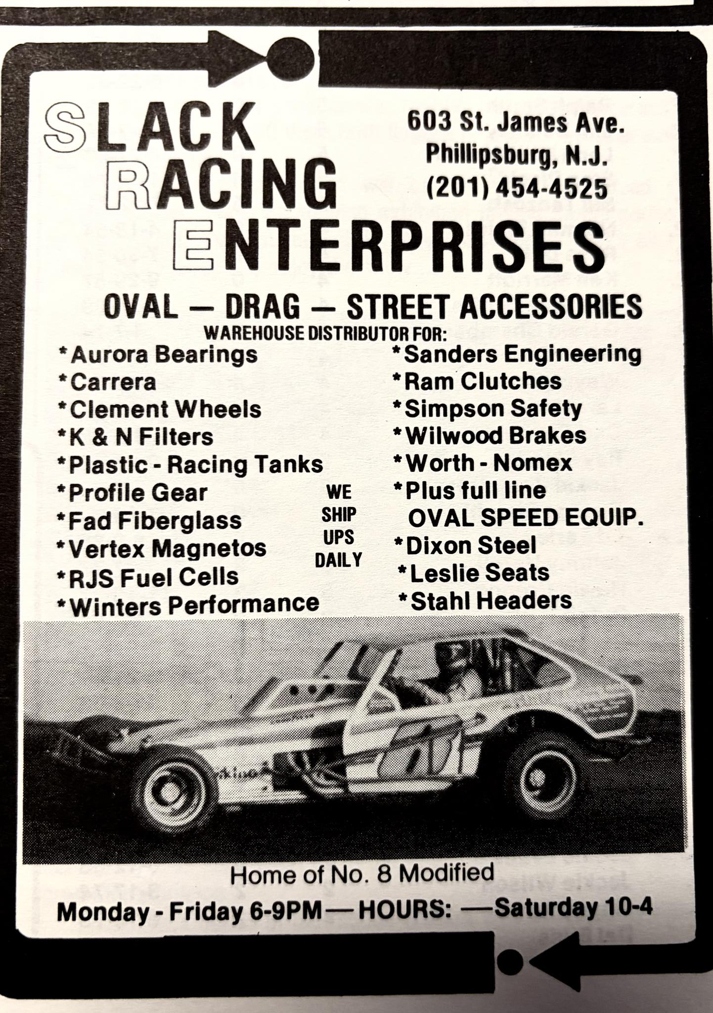 Program advertisement Slack Racing Enterprises home of the Slack Racing ...