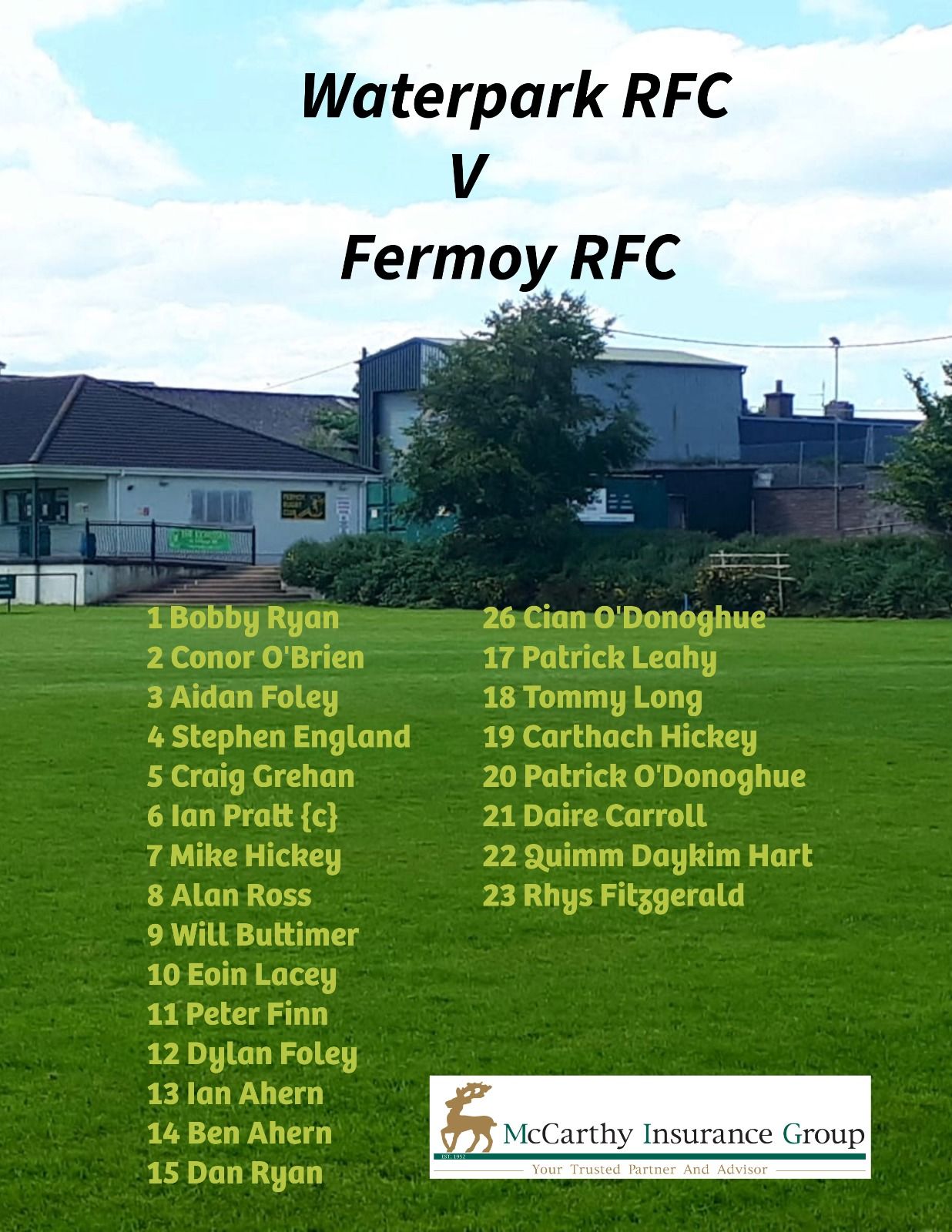 Fermoy - Best of luck to our seniors in their first league game of 