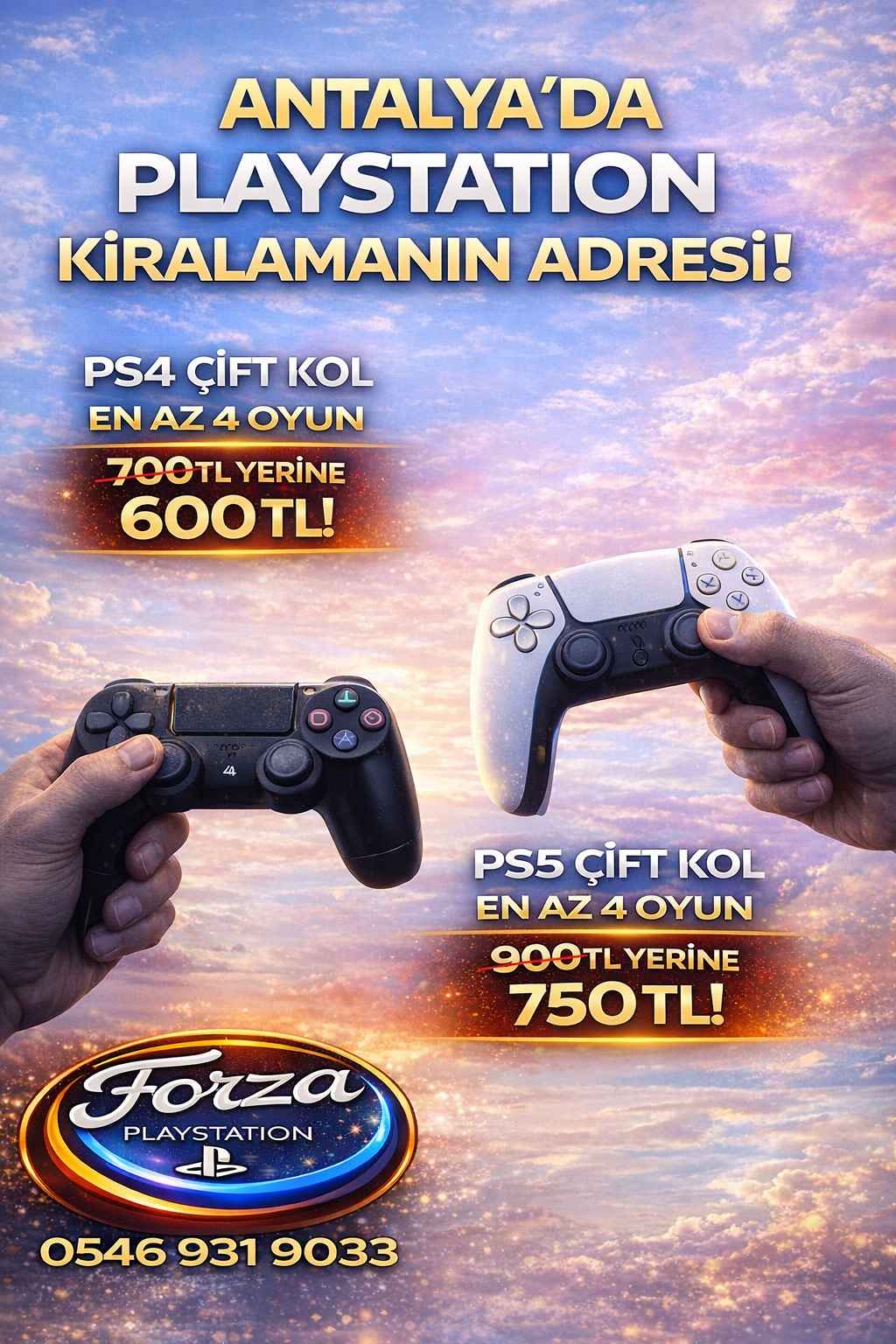 0546 931 9033 ANTALYA'DA PLAYSTATION KİRALAMANIN ADRESİ! PS4 ÇİFT