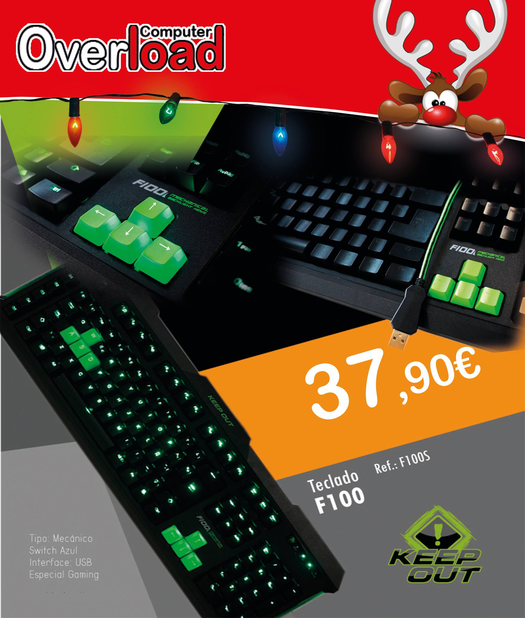 El F100 es un teclado mecánico que... - Overload Computer