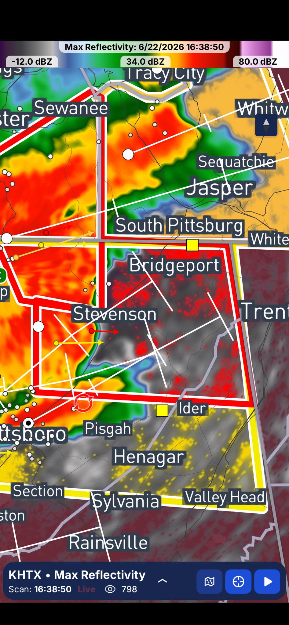 Tornado Warning including Bridgeport AL, Stevenson AL and Flat