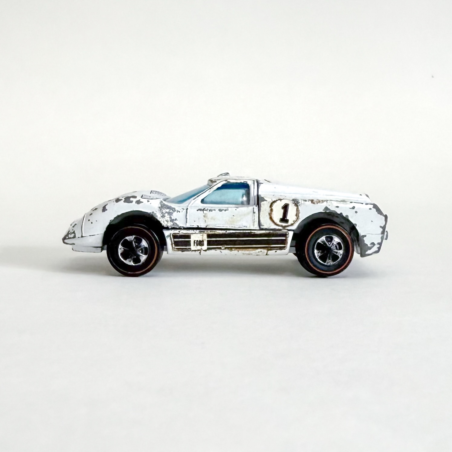 Original 1968 Hot Wheels Redline Ford J Car in Rose Red