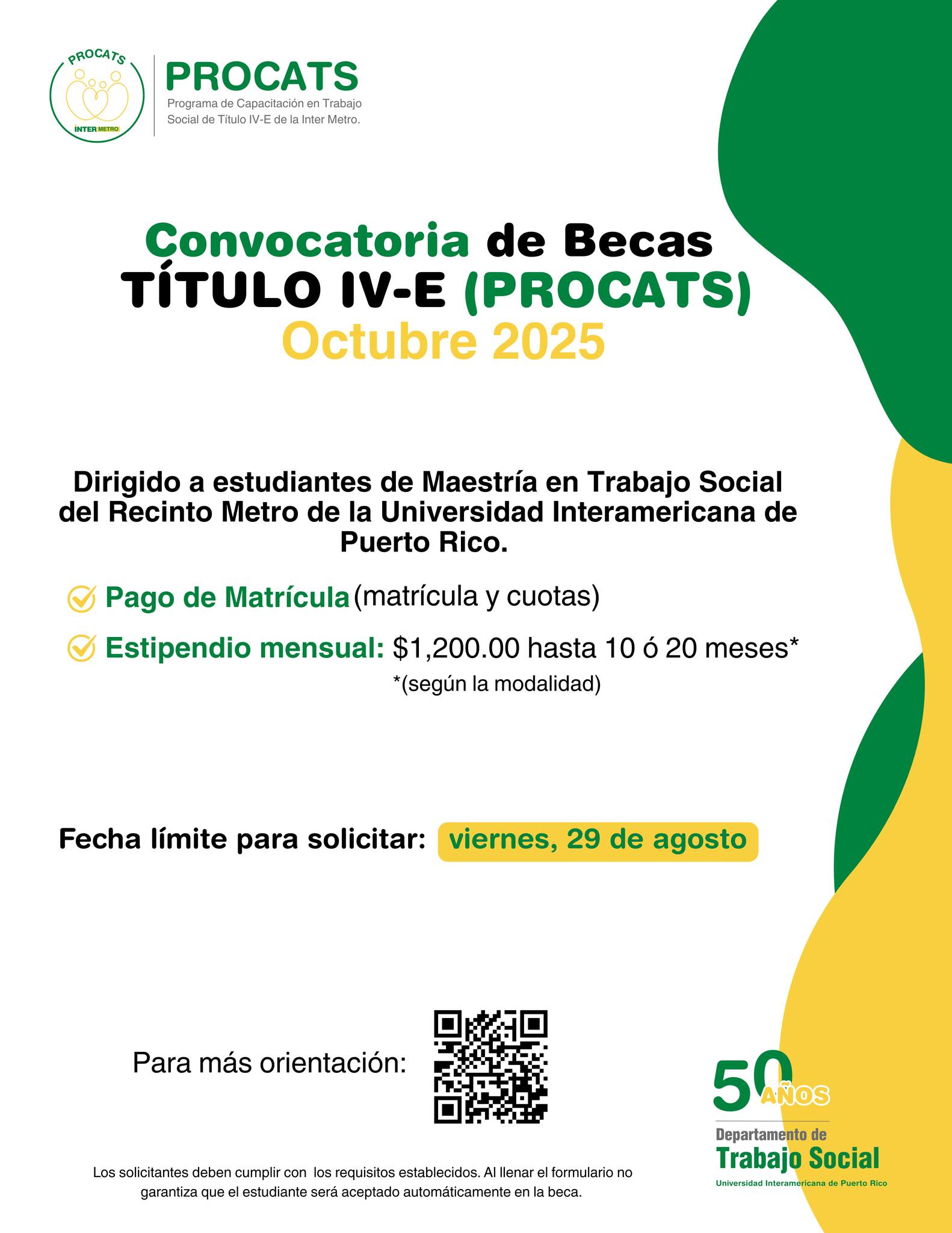 OPORTUNIDAD... - Departamento de Trabajo Social Inter Metro | Facebook
