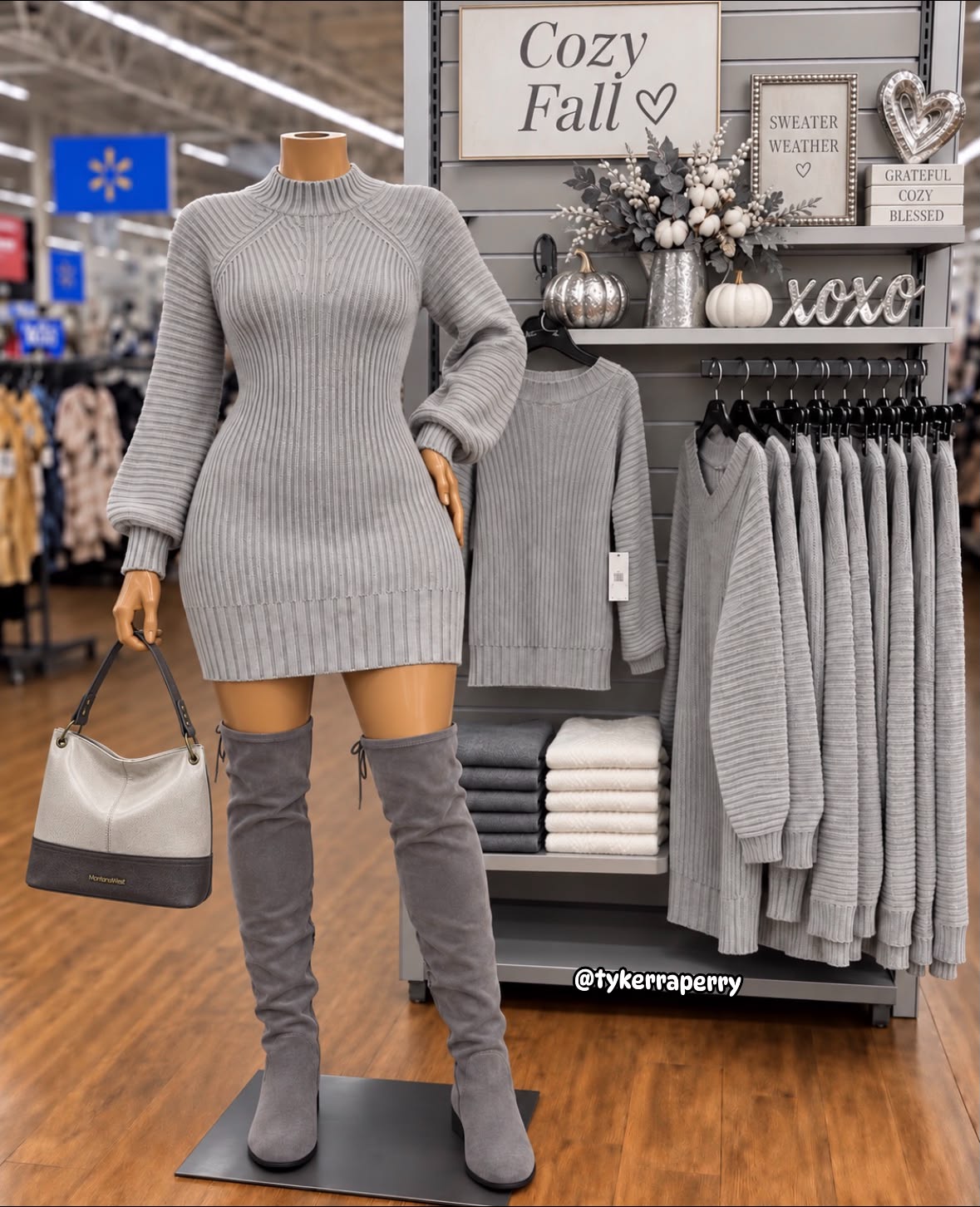 Cute Cozy Attire = Sweater Dresses x Thigh High Boots ❄️☃️🔗CC #WalmartPartner . . . ✨Ai was used to create styling inspo (ON WALMART)