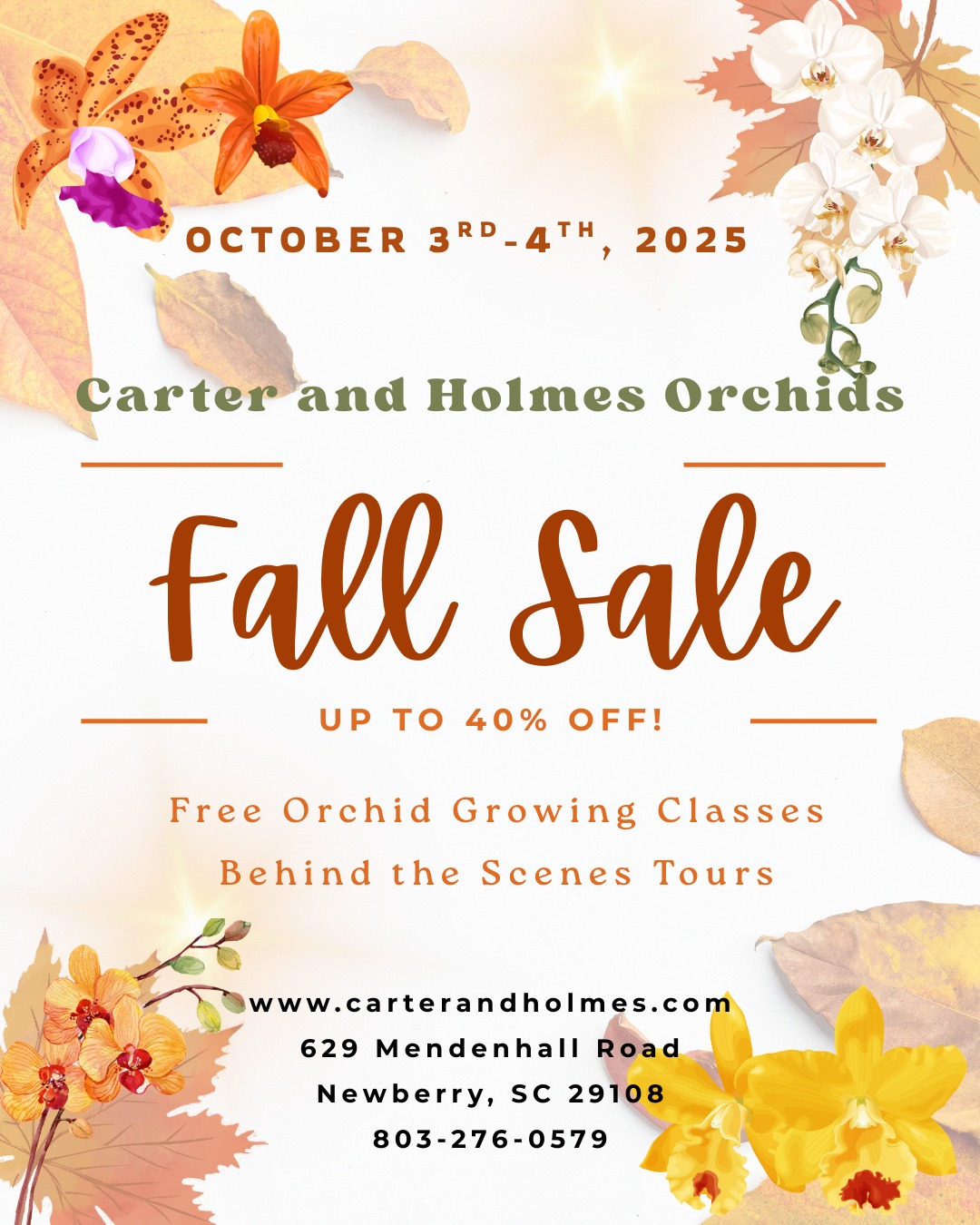 Not Long Now! Join us on Friday... - Carter & Holmes Orchids | Facebook