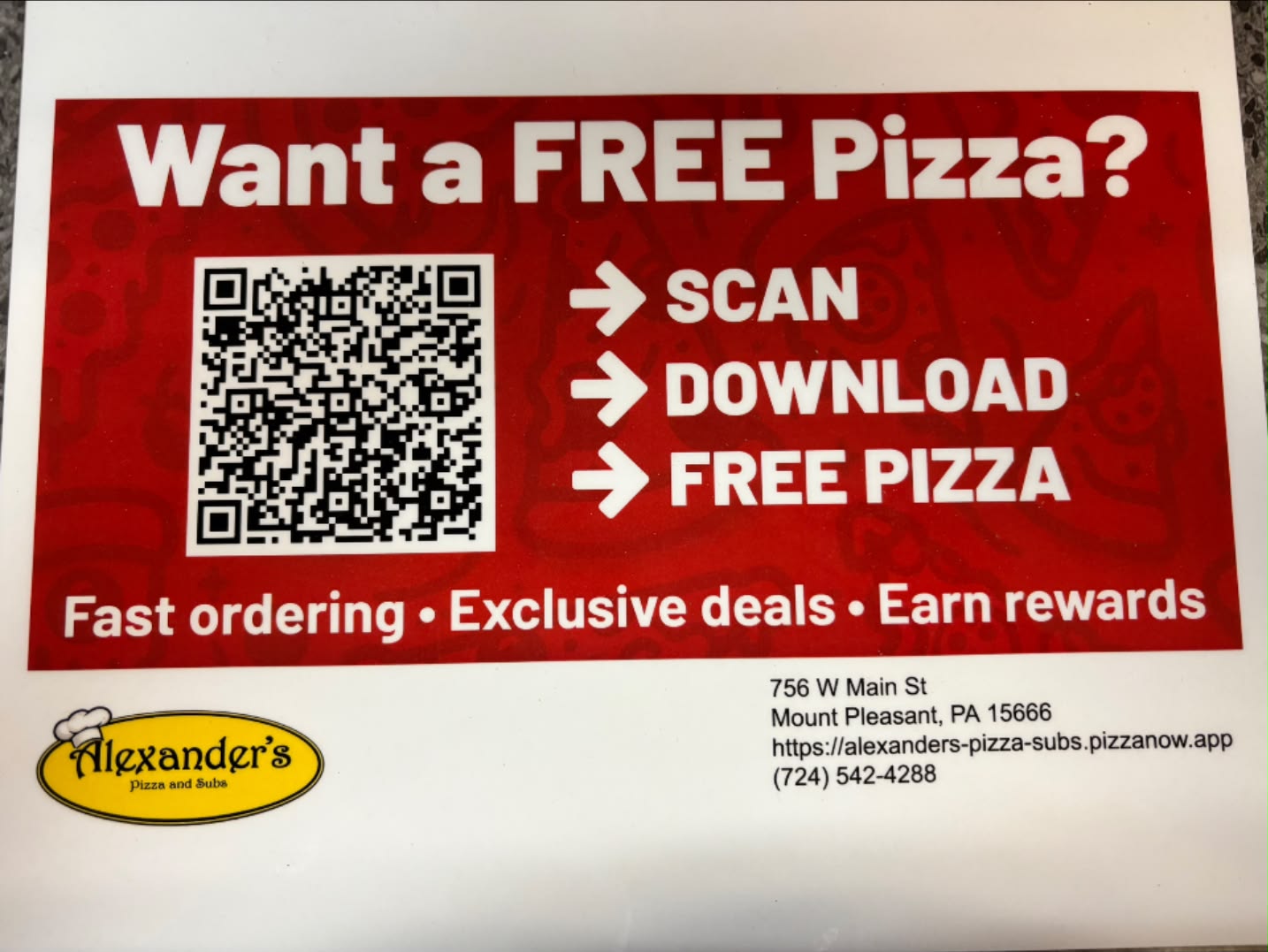 Alexander's Pizza & Subs | Mount Pleasant PA