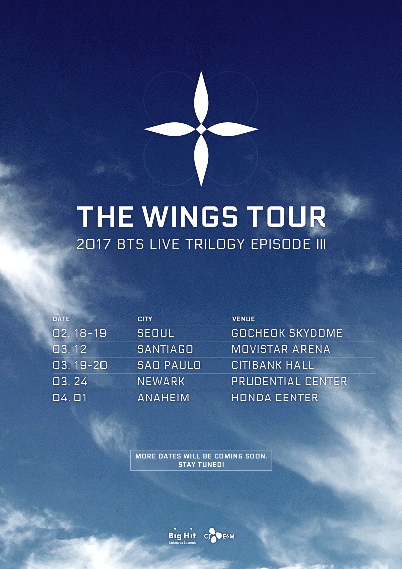 BIGHIT - 2017 BTS LIVE TRILOGY EPISODE III THE WINGS TOUR 일정